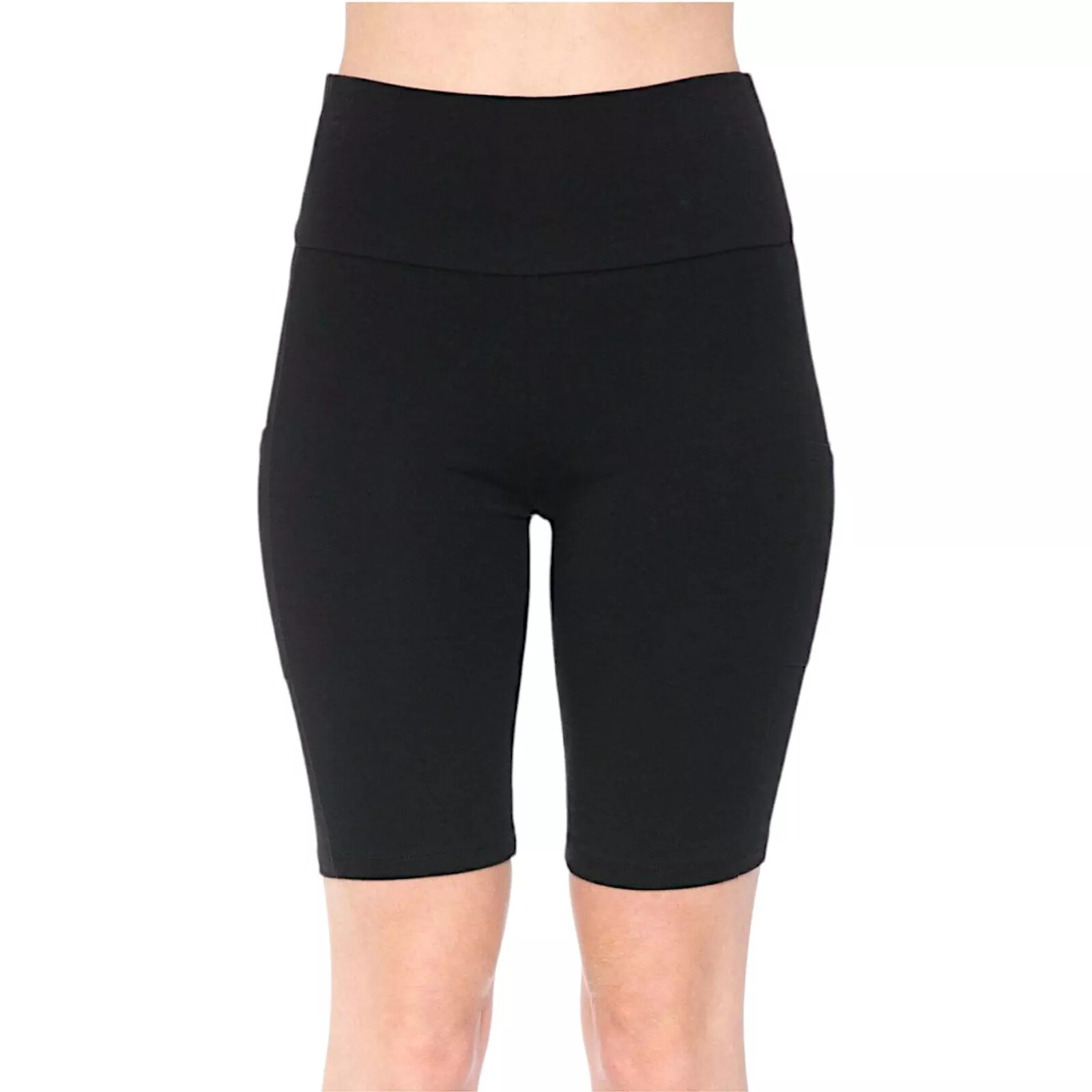 Ambiance Apparel High Waist Bike Shorts with Phone Pocket