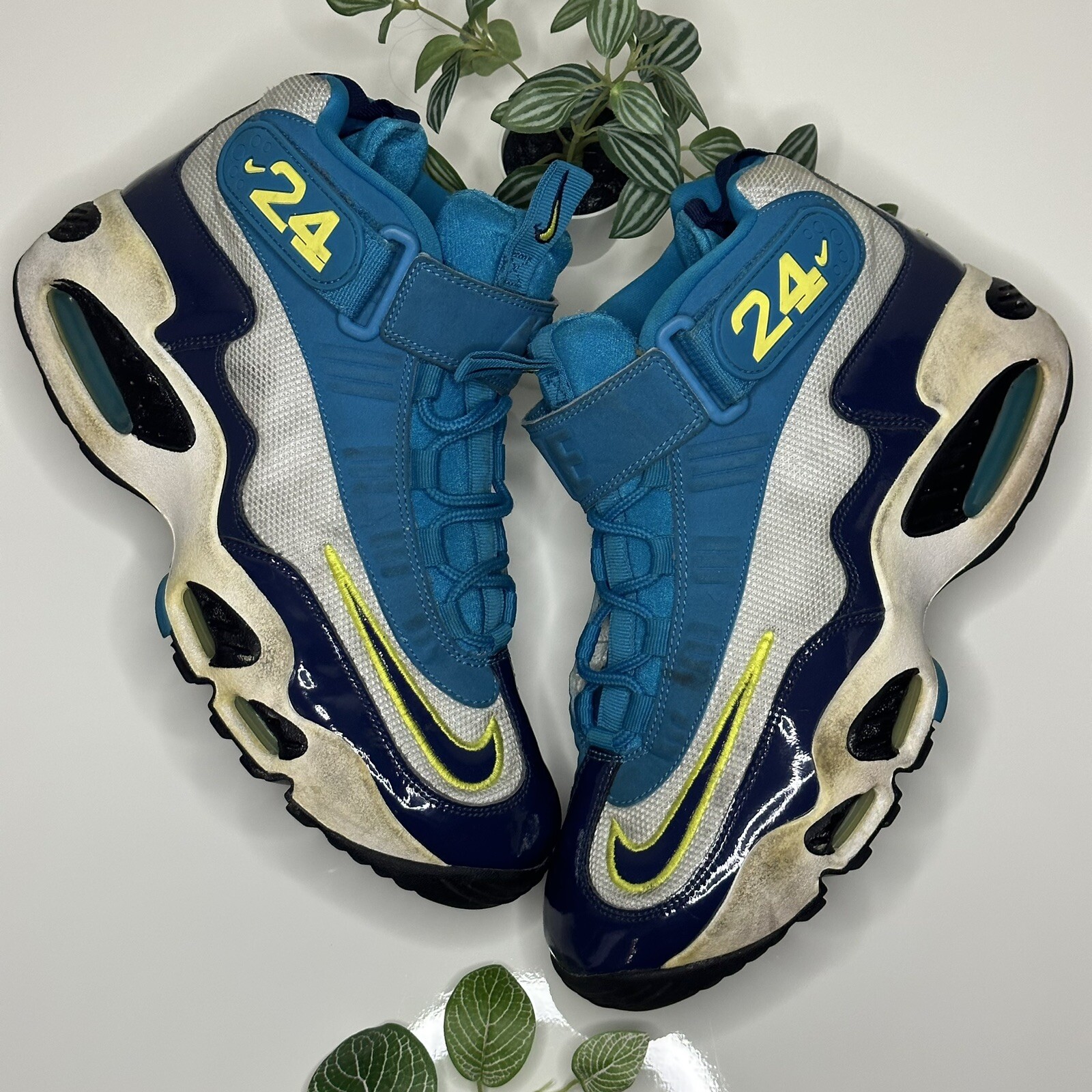 Nike Air Griffey Max 1 Pure Platinum Navy Varsity Royal Blue Size 9 Mens 2014 Og