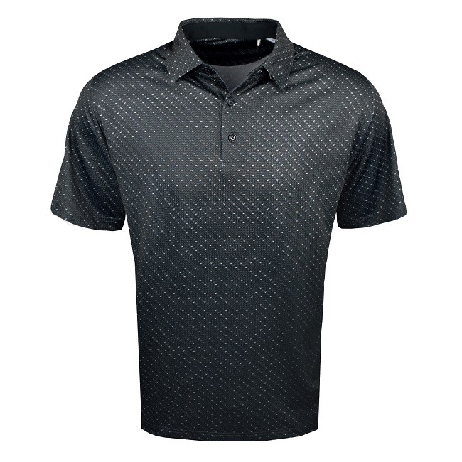 New Callaway Golf SS All Over Chevron Polo Caviar/Bright White Small