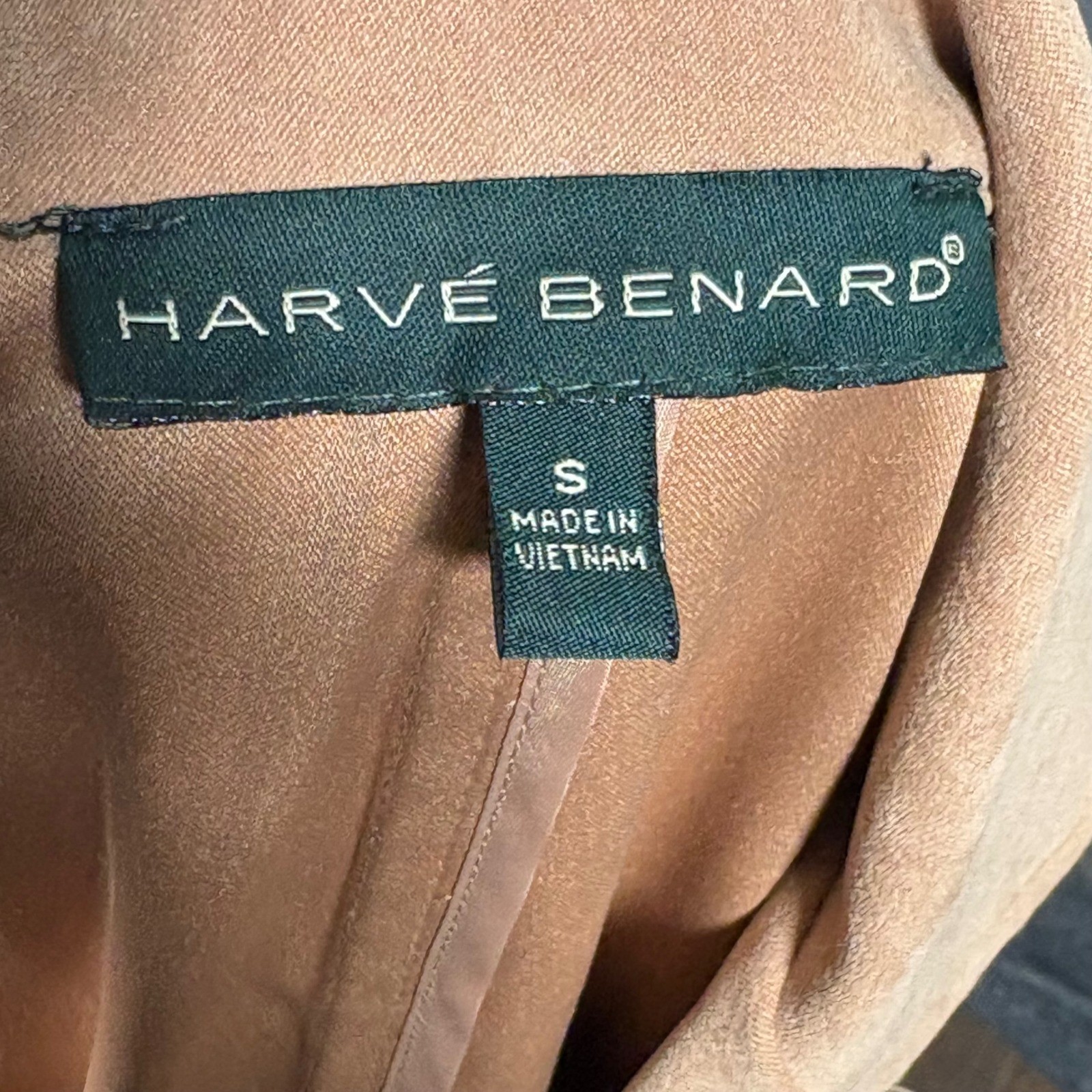 Harve Benard Faux Suede Light Brown Tan Blazer Jacket Womens Small