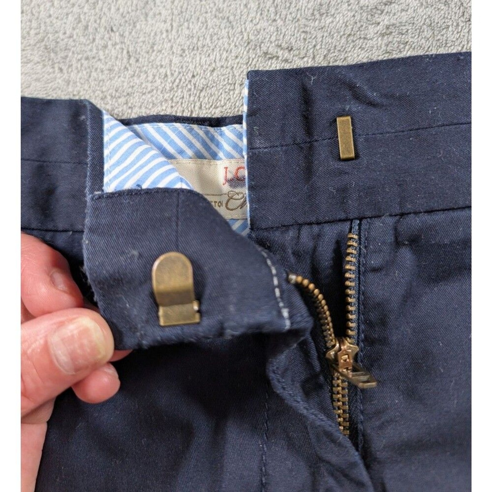 J.Crew Factory Chino Shorts Womens 8 Navy Blue Broken In Cotton Style 36234