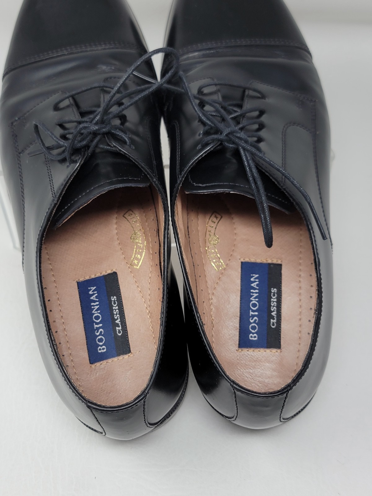 Bostonian Men’s Size 10.5 First Flex Cap Toe Black Leather Lace 20390 Pre-owned
