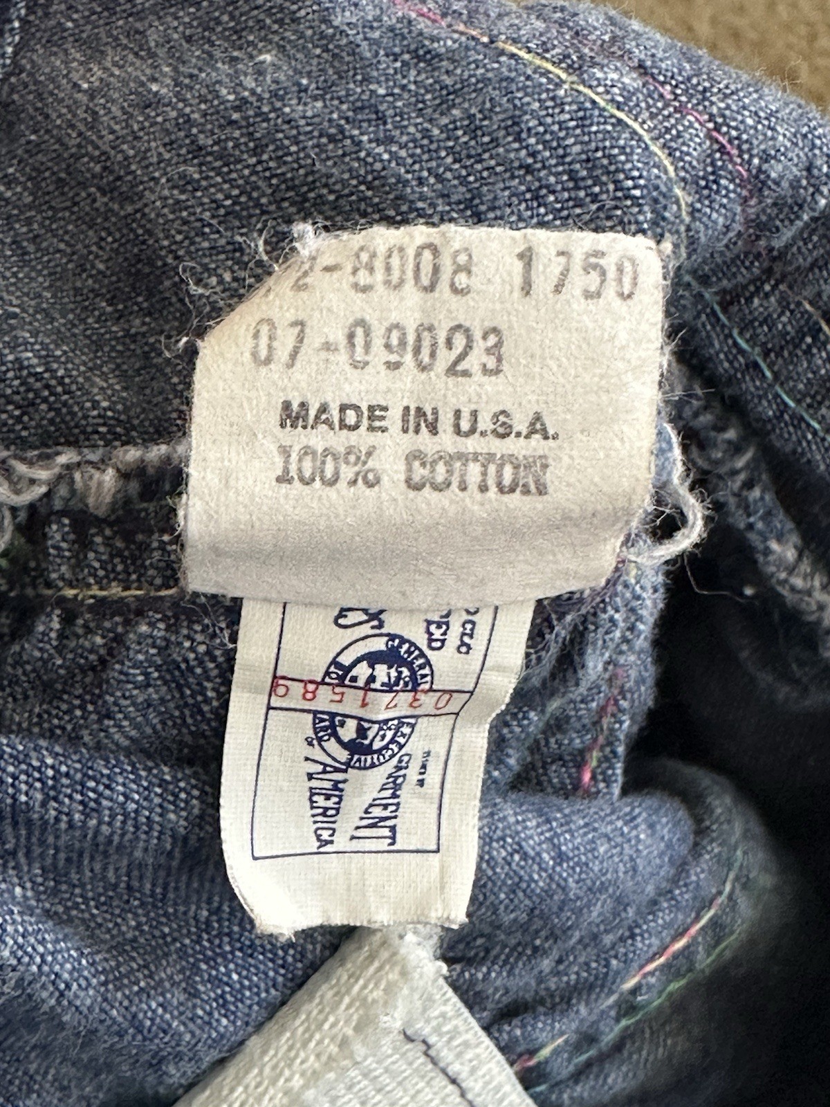Vtg OshKosh B’gosh Vestbak Denim Overalls Sz 6 / 9 Mos USA Made Patch Flower