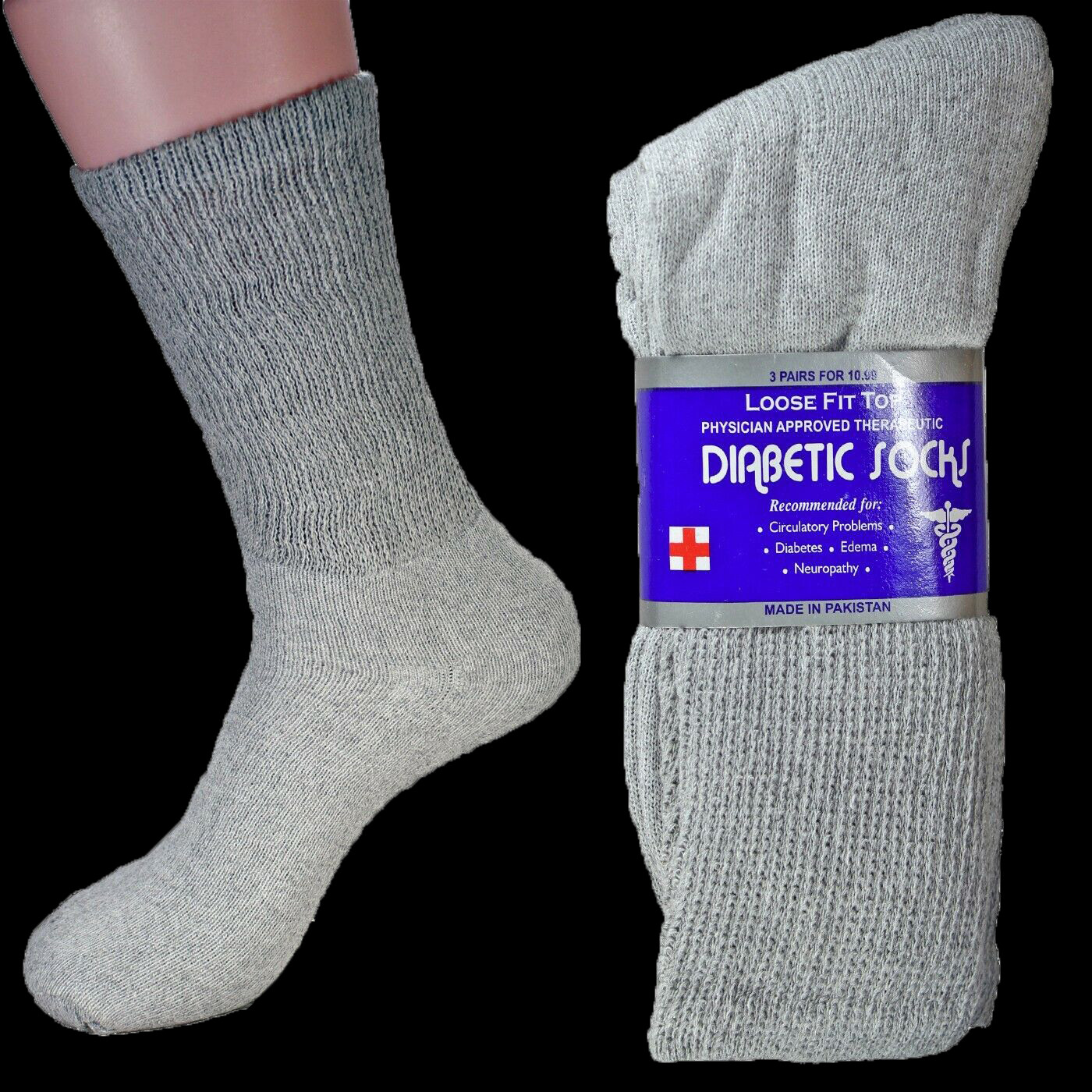 Mens Circulatory Diabetic Crew Calf Cotton Socks Health LOT Wholesale Price