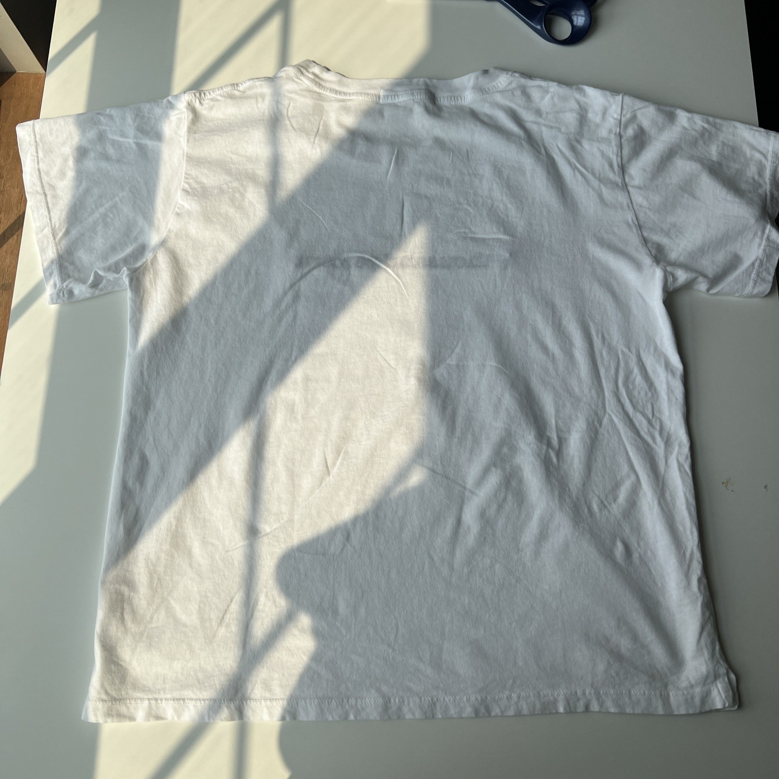Perfect White Tee Crew Neck T Shirt M White Graphic Text Made In USA Cotton