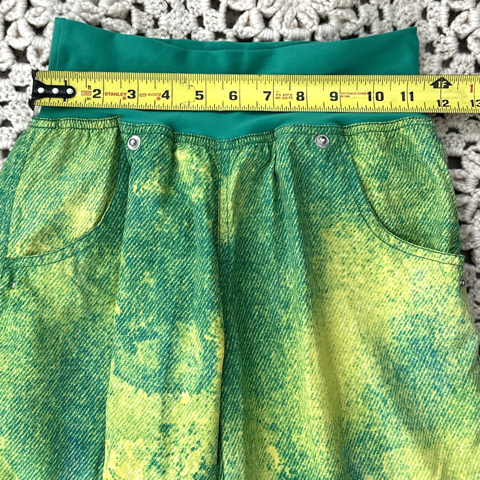 Zumba Pants Womens Green Cargo Parachute Adjustable Ankle Strap XS