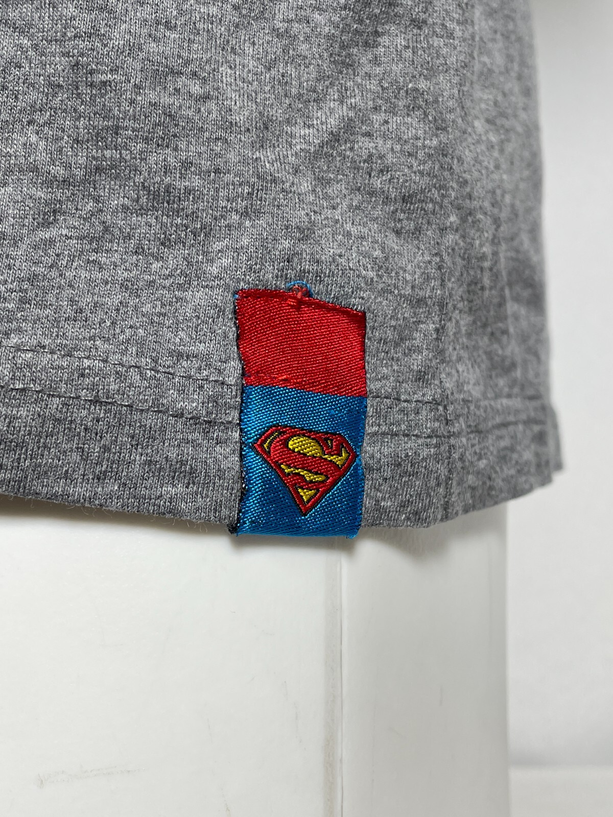 Superman Black Logo Grey Ringer T-Shirt Men’s XXL