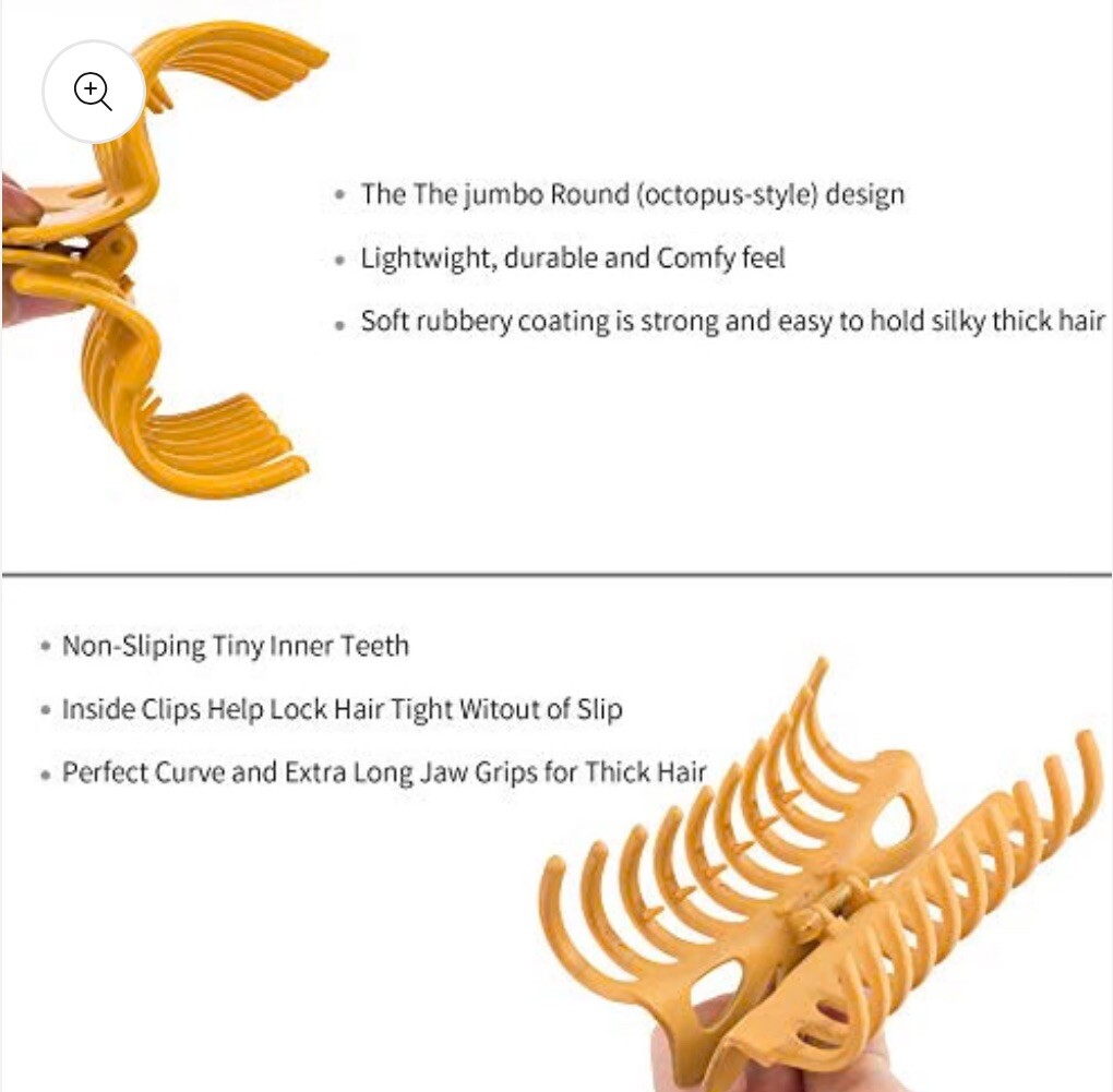 Big Hair Claw Clips 4.7 inch Sets （ 4Pcs )