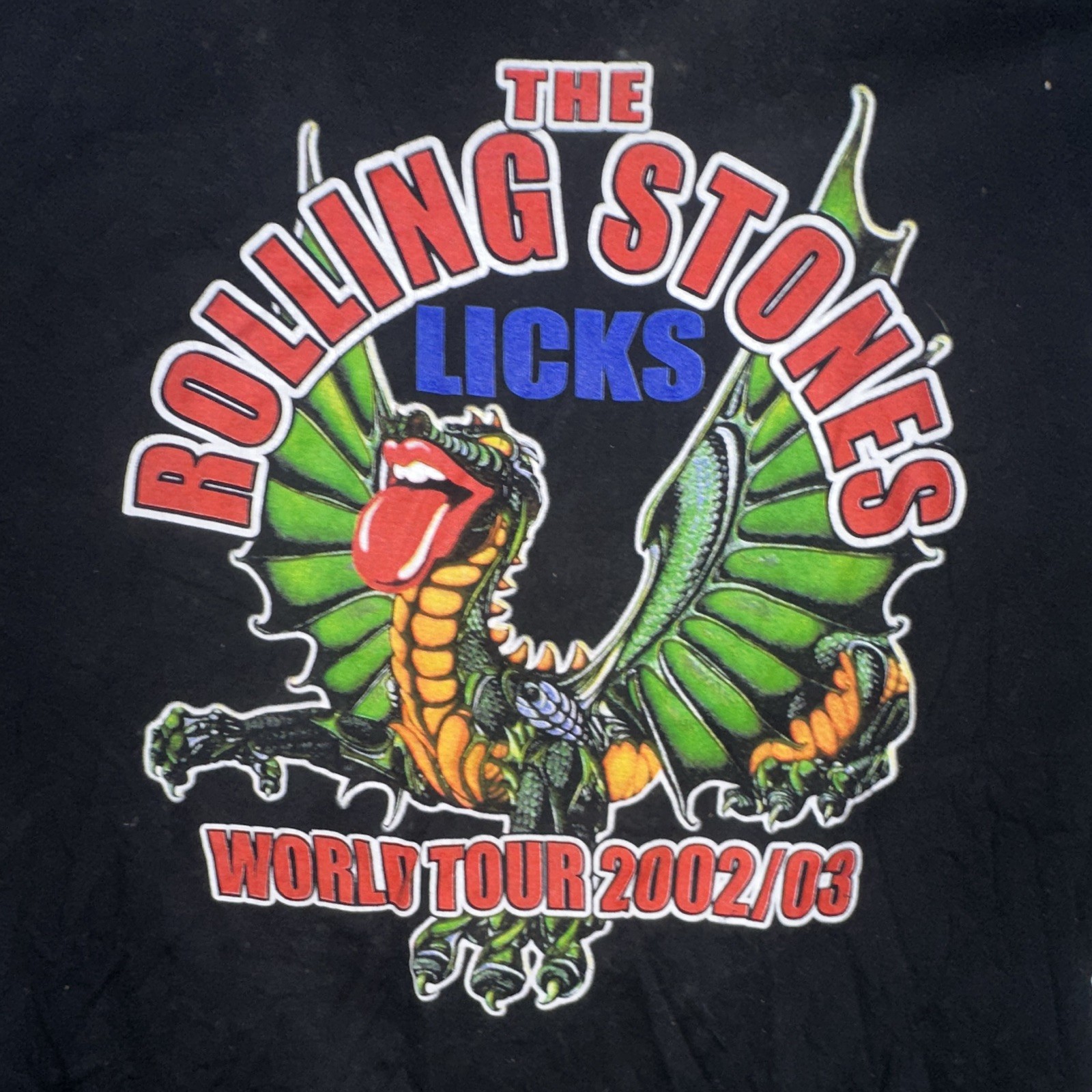 Rolling Stones Vintage Y2K 2002/03 World Tour Concert T Shirt Sz XL