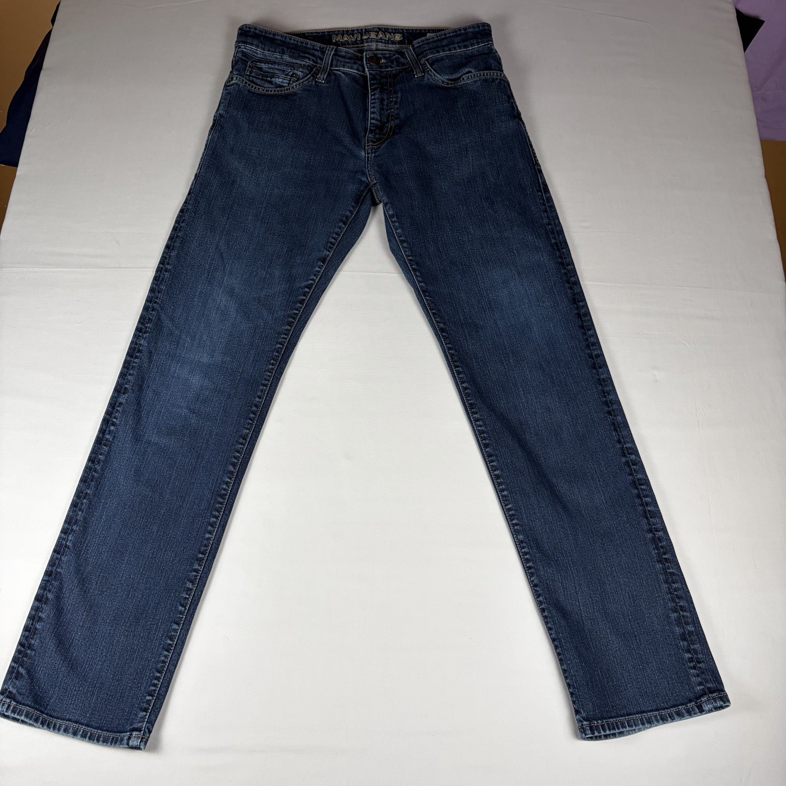 Mavi Jeans Zach Straight Leg Mens 34×32 Blue Denim Stretch Casual Dark Wash