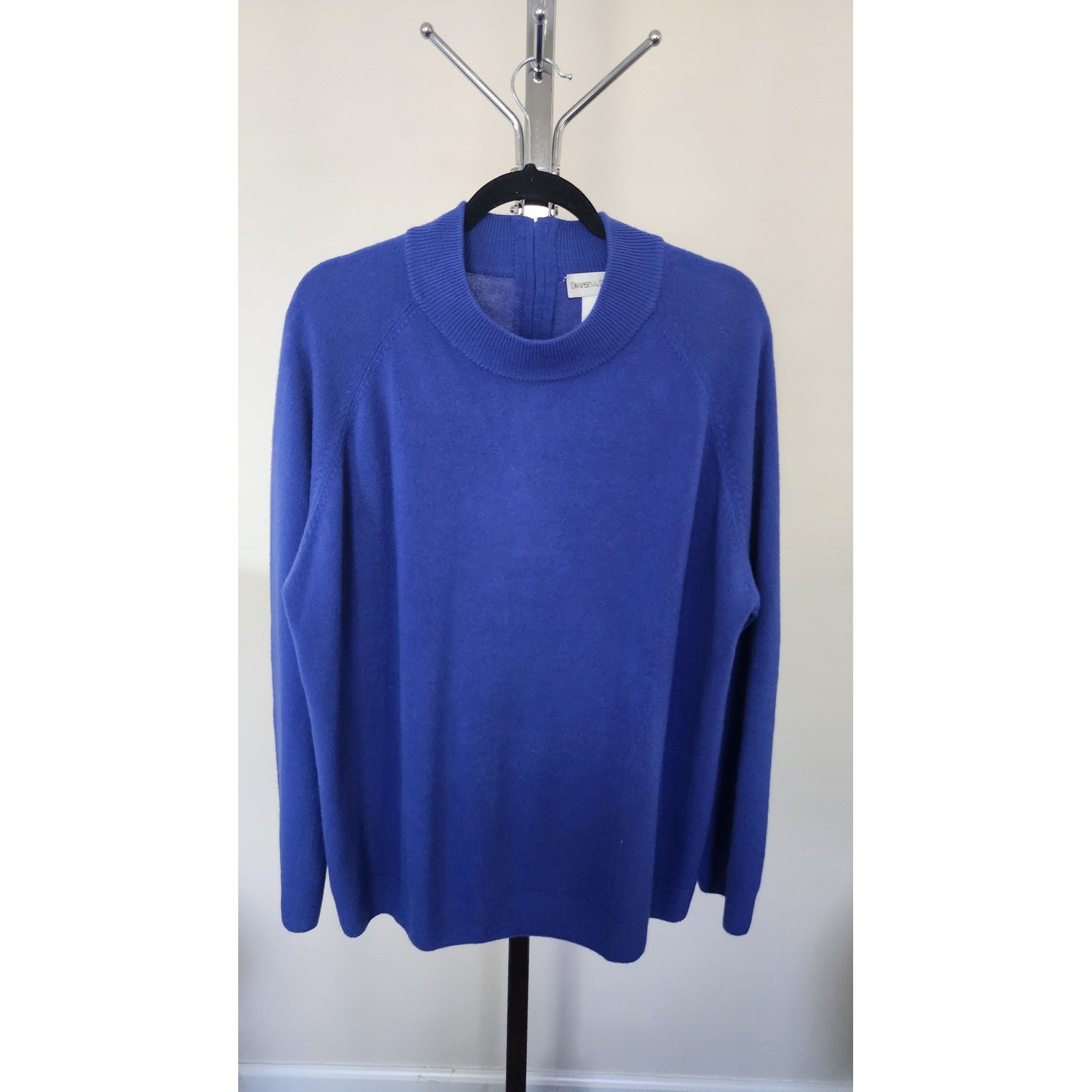 Drapers & Damons Mens Royal Blue Mock Neck Back Zip Knit Sweater 3X 10800W