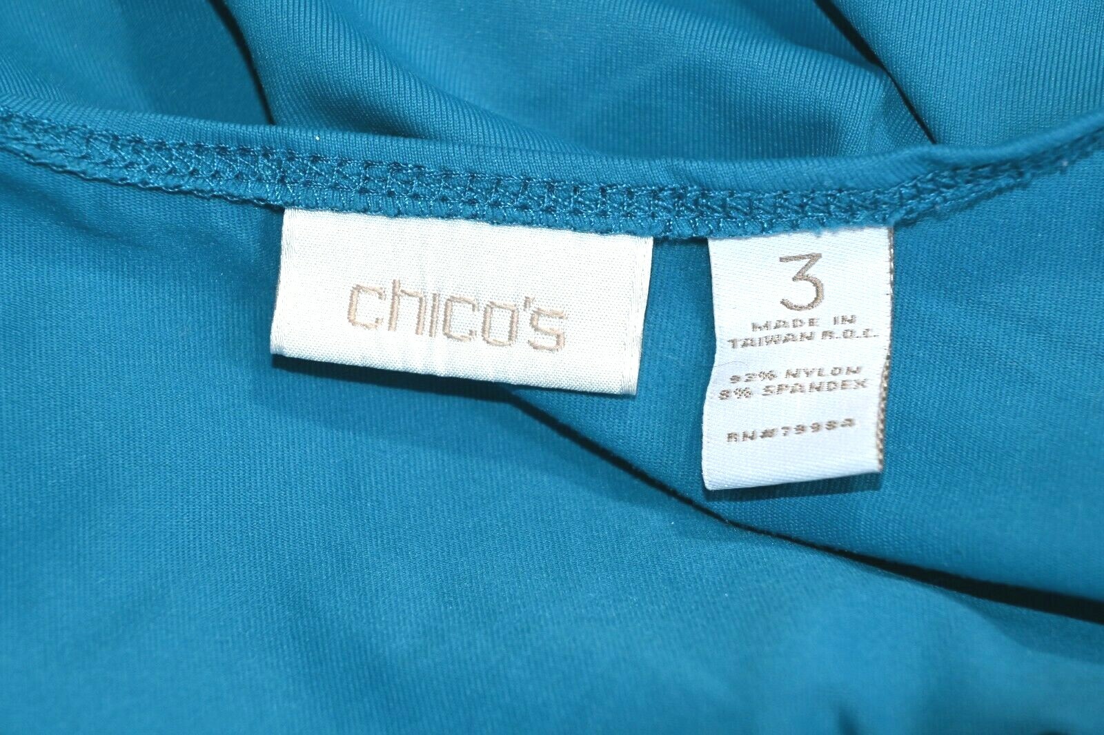 Chico’s women’s blue tank top plus size 3 RN#78984 92% nylon 8% spandex