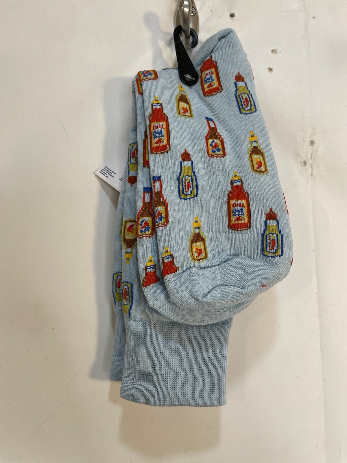 Old Navy Mens One Size Blue Multicolor Hot Sauce Printed Novelty Statement Socks