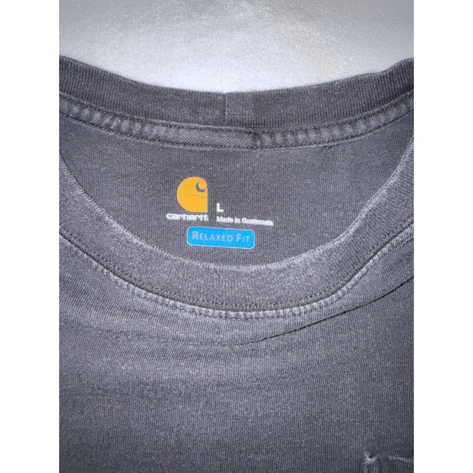 Carhartt Mens Relaxed Fit Pocket T-Shirt Black Faded Cotton Workwear Large