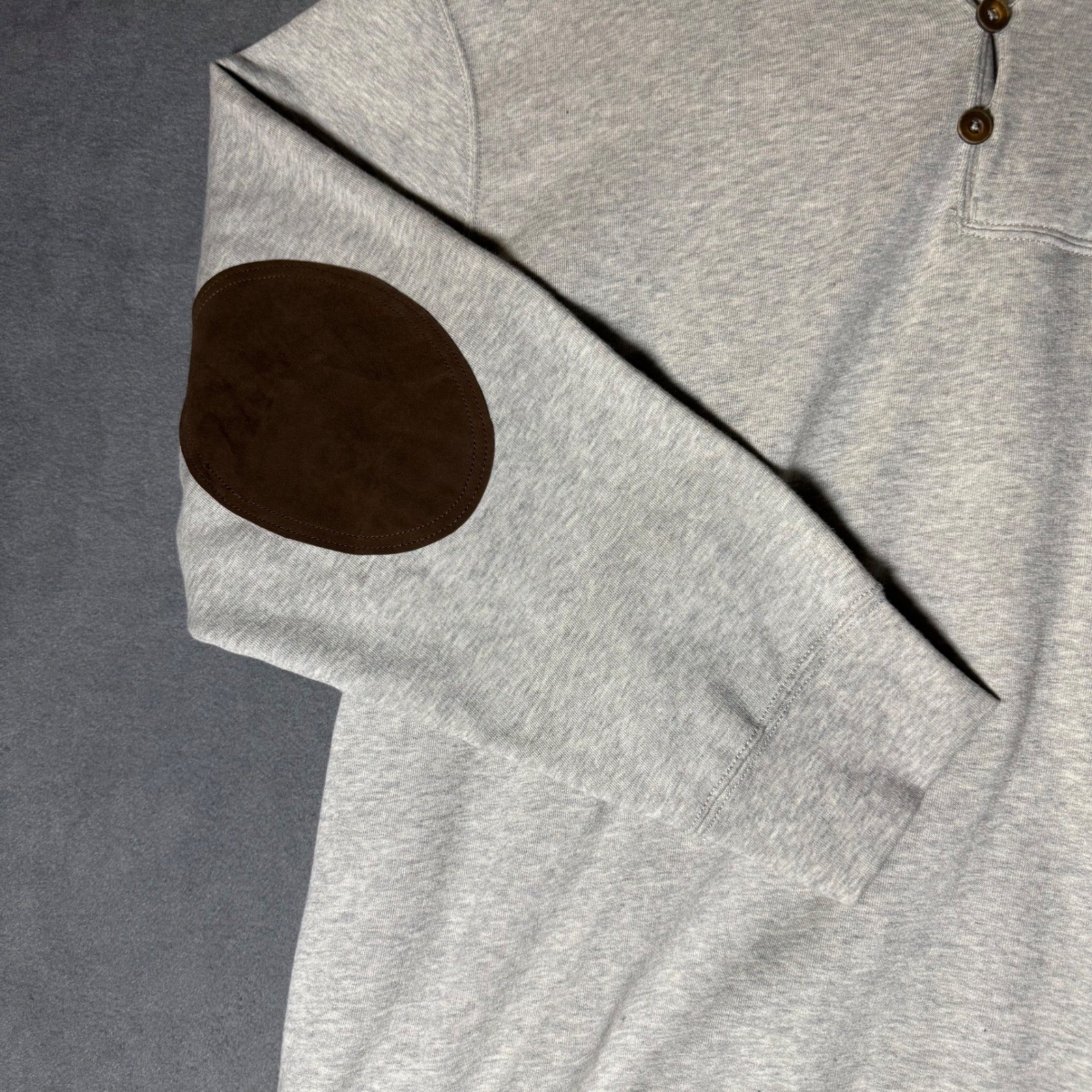 Polo Ralph Lauren Mens 3XB Shawl Collar Sweatshirt Grey Elbow Patches NWT