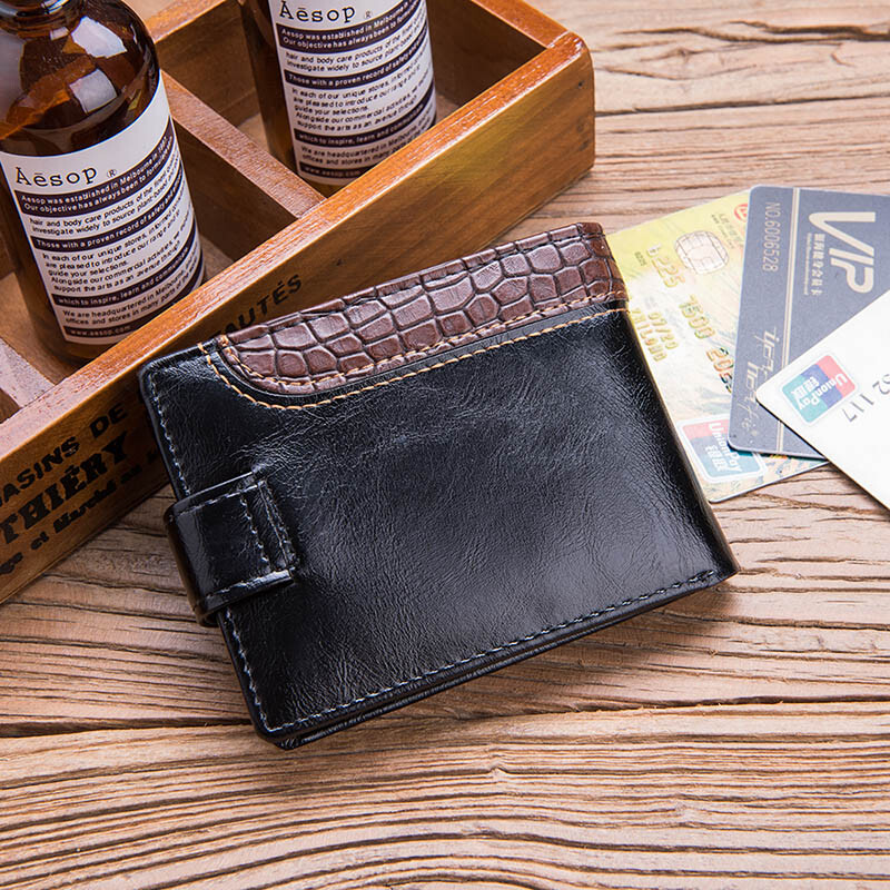 Men Leather Wallet Bifold ID Card Holder Front Pocket Coin Purse Wallet Gift
