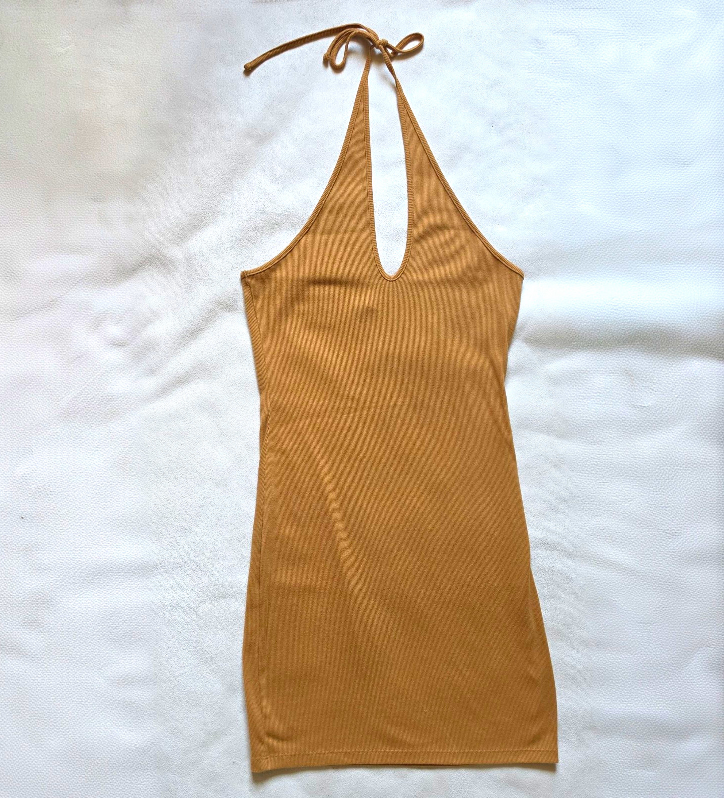 Wild Fable Women’s Brown Halter Tie Neck Knit Stretch Bodycon Mini Dress M