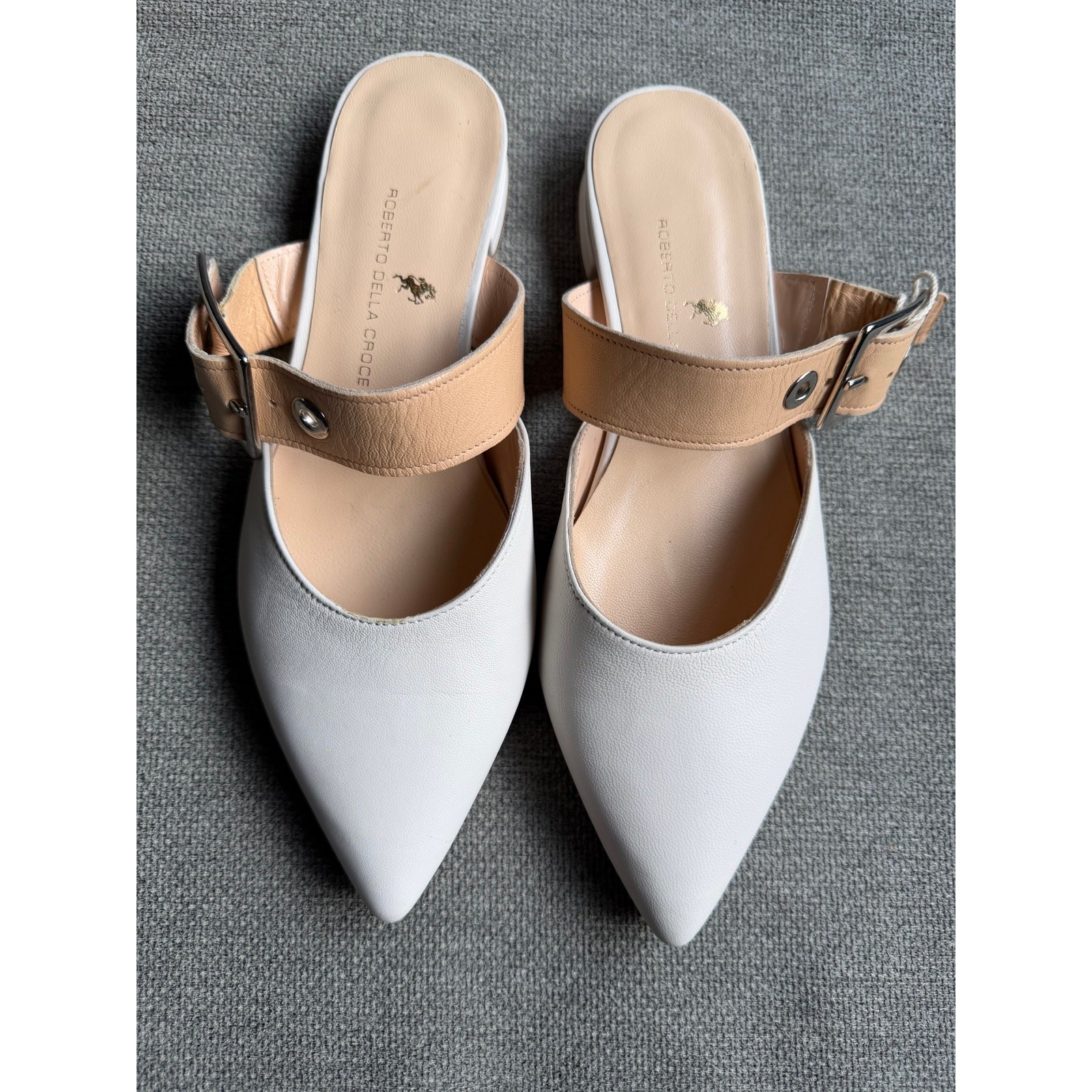 Roberto Della Croce Mules Clogs Flat Cream White Women’s 36 US 5.5