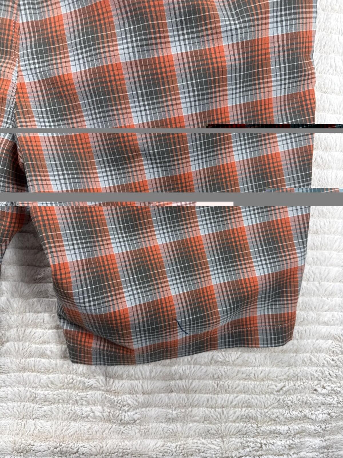 Tommy Bahama Paradise Tech Men Size 39×9” Orange Plaid Performance Shorts Mesh