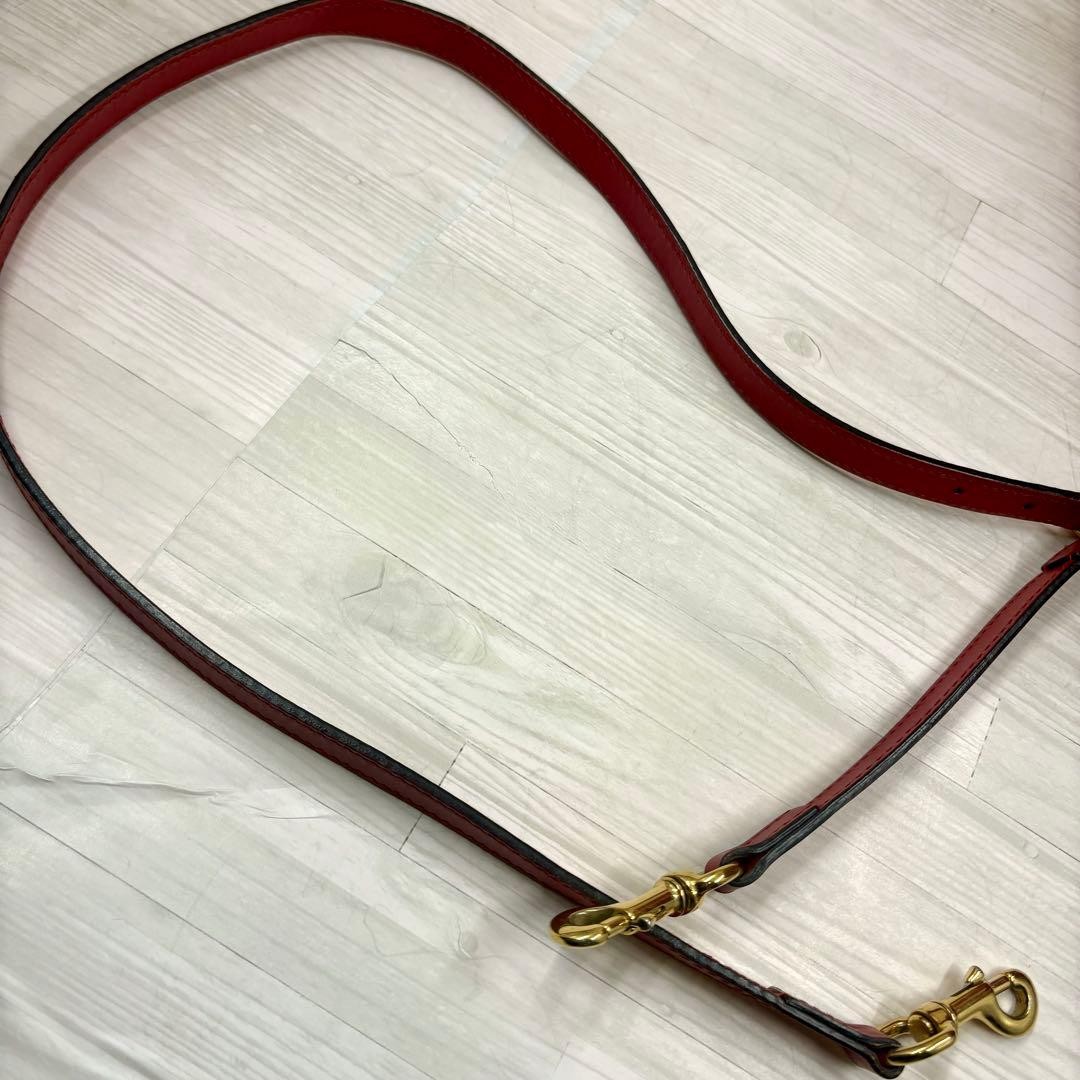 GUCCI Shoulder Bag Guccissima Red Leather Size: W11.4xH9.8 in. Strap: 43.3″