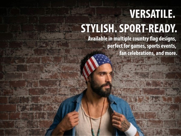 National Flag Elastic Headband – Sports for Men & Women, Athletic Wide Hair Band