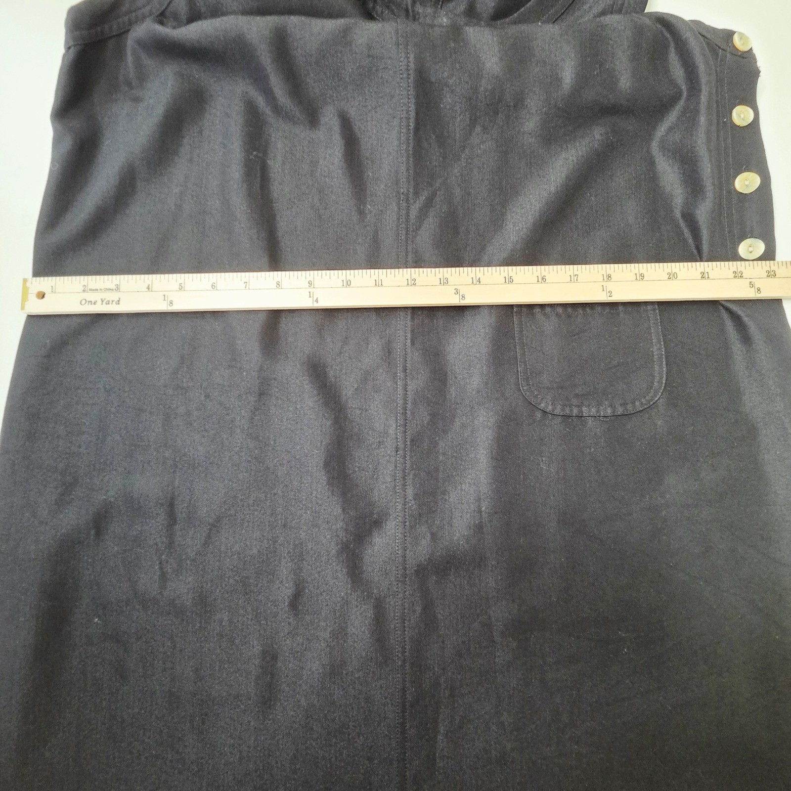 Vintage Womens 90s Black Pinafore Overall Jumper Dress 16W Minimalist