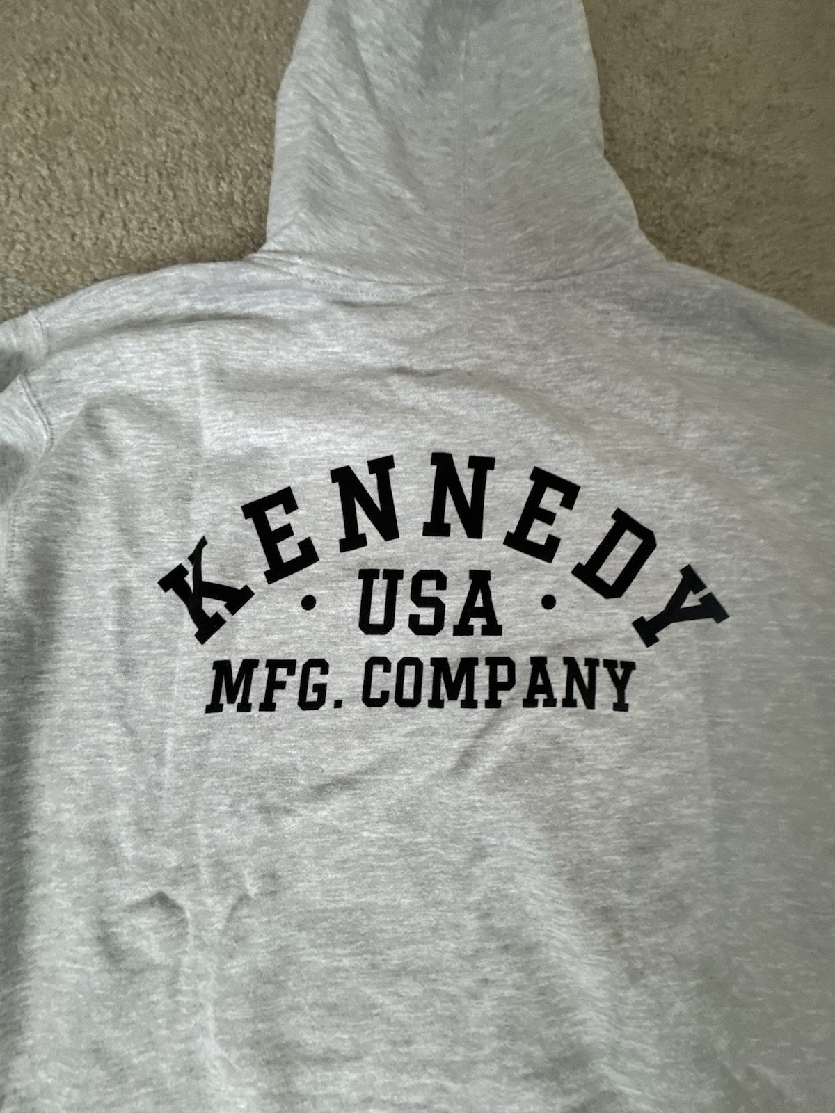 Kennedy USA MFG Company Zip Hoodie Gray Medium Full Zip Fleece Sweatshirt NWT