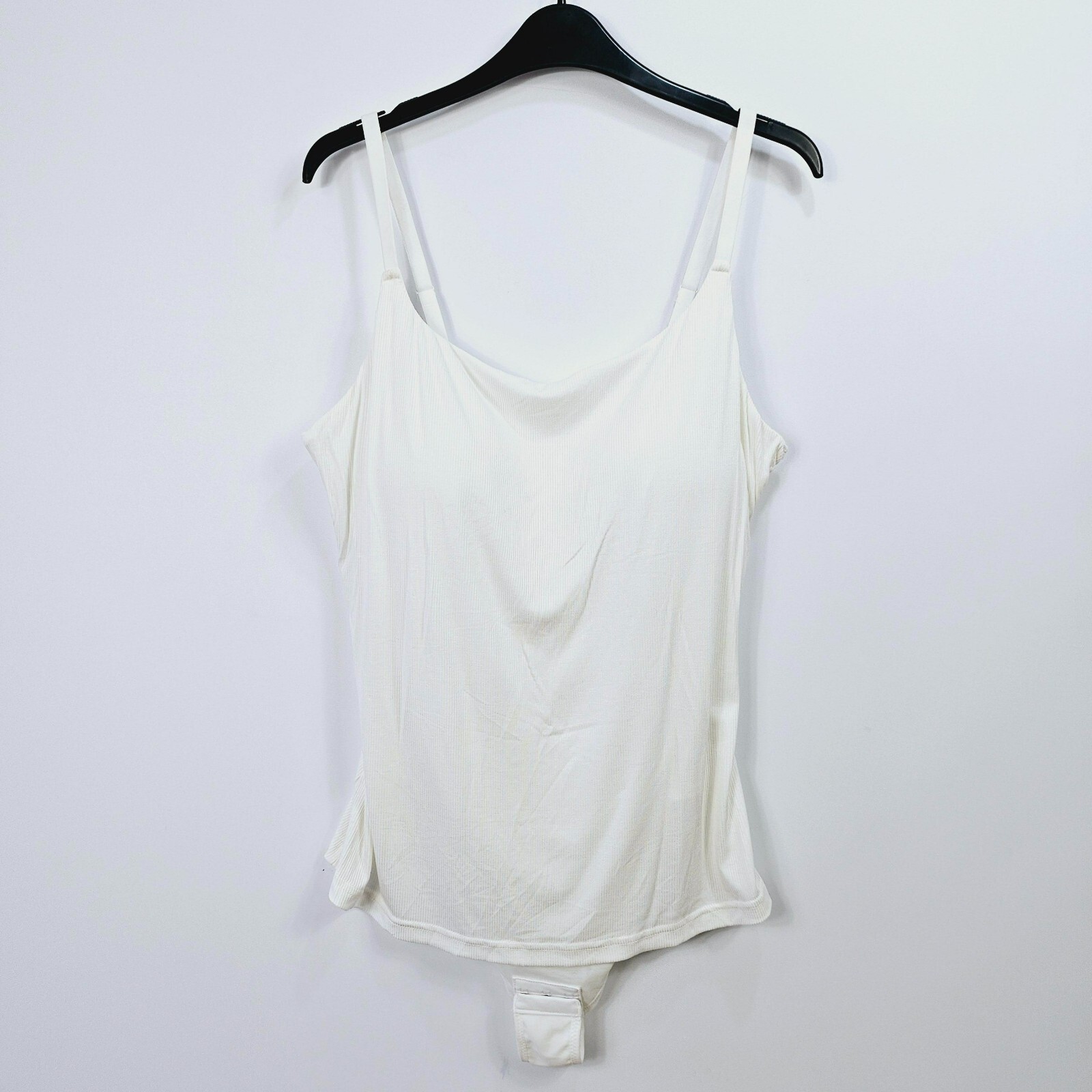 Shaperin Built in Padded Bra Cami Top Bodysuit – White – XXL