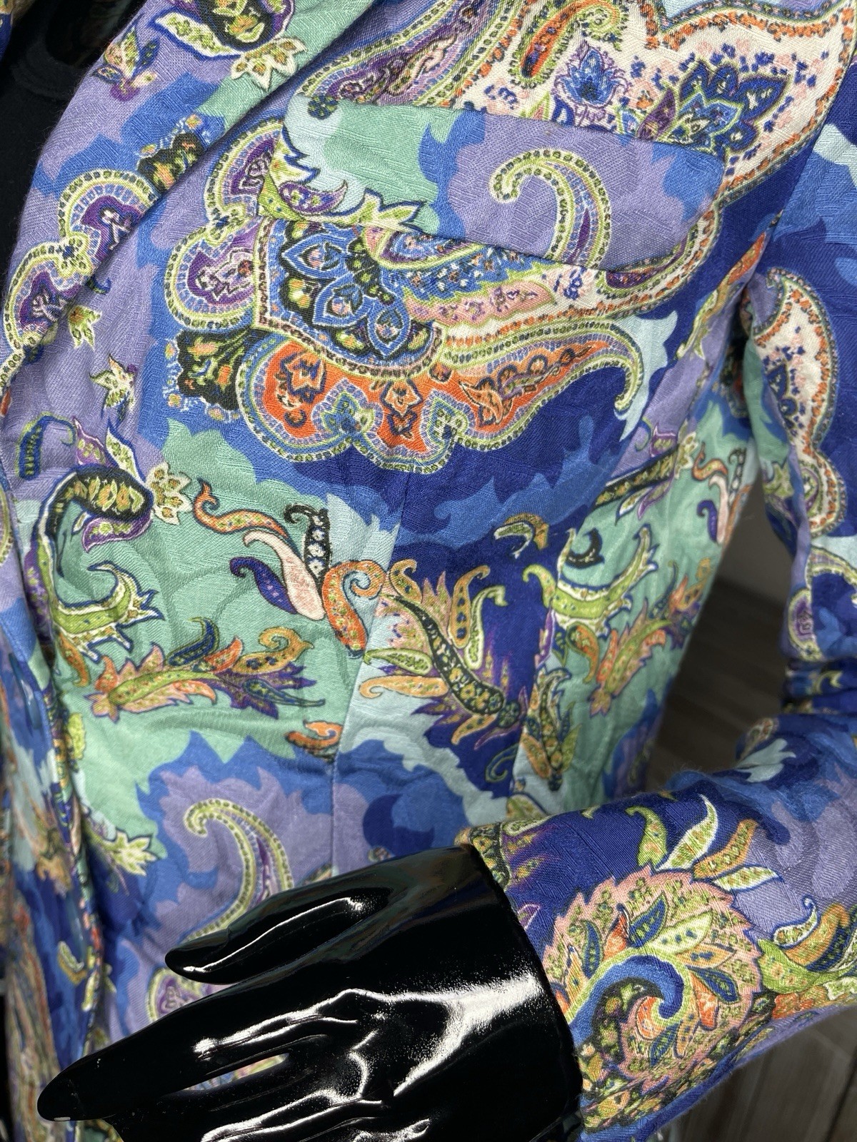 ETRO Milano Paisley Blazer IT 40 Made in Italy Blue Cotton Luxury Jacket