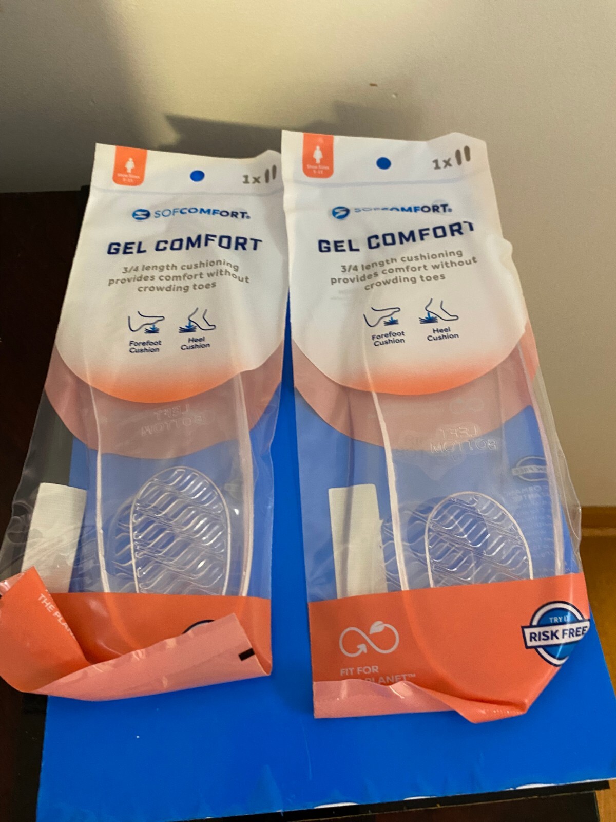 NEW WOMEN’S LOT OF 2 SIZE 5-11 SOF COMFORT GEL 3/4 LENGTH INSOLE-TRIM TO FIT