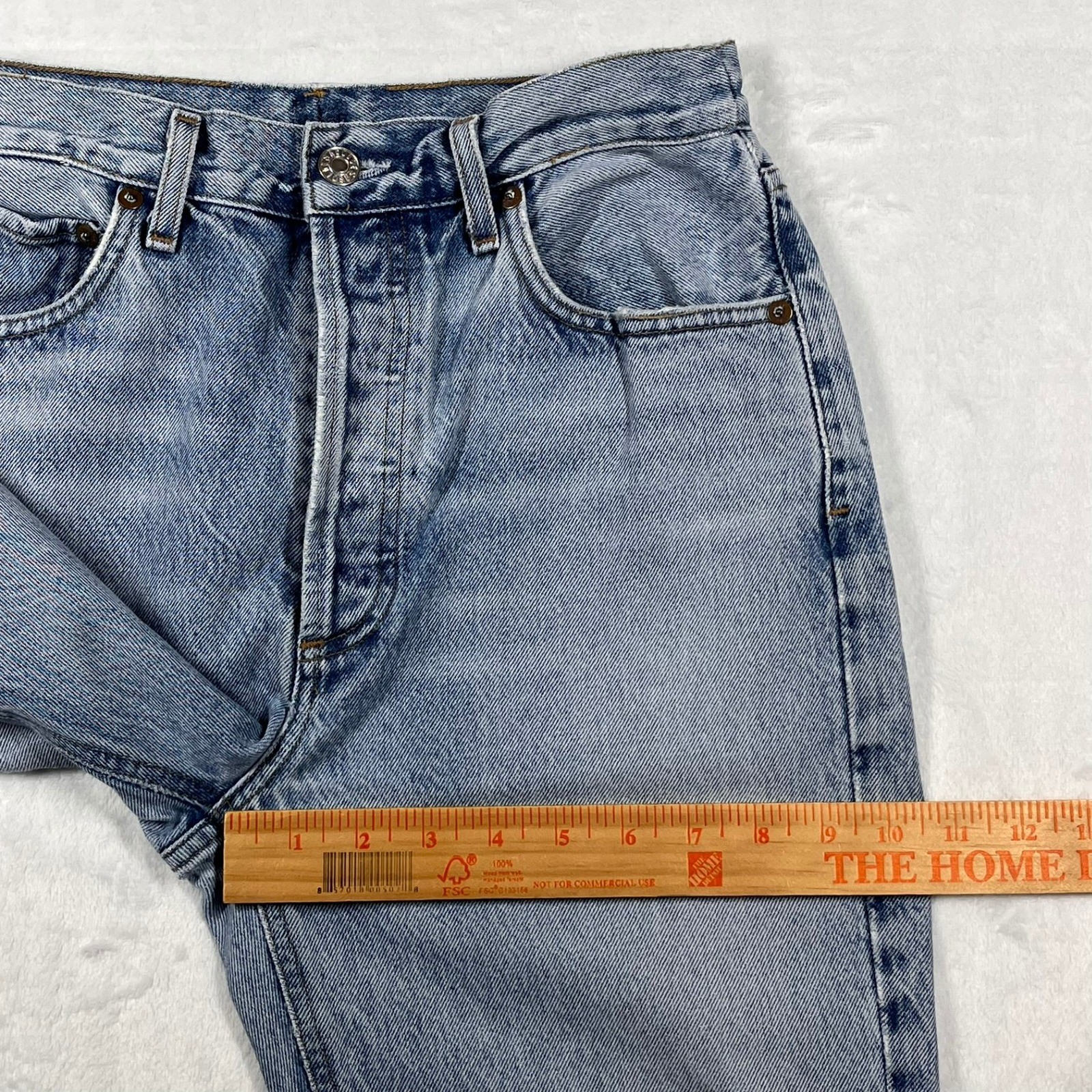 Agolde Riley High Rise Straight Crop Jeans Light Indigo Raw Hem Women’s 27×26