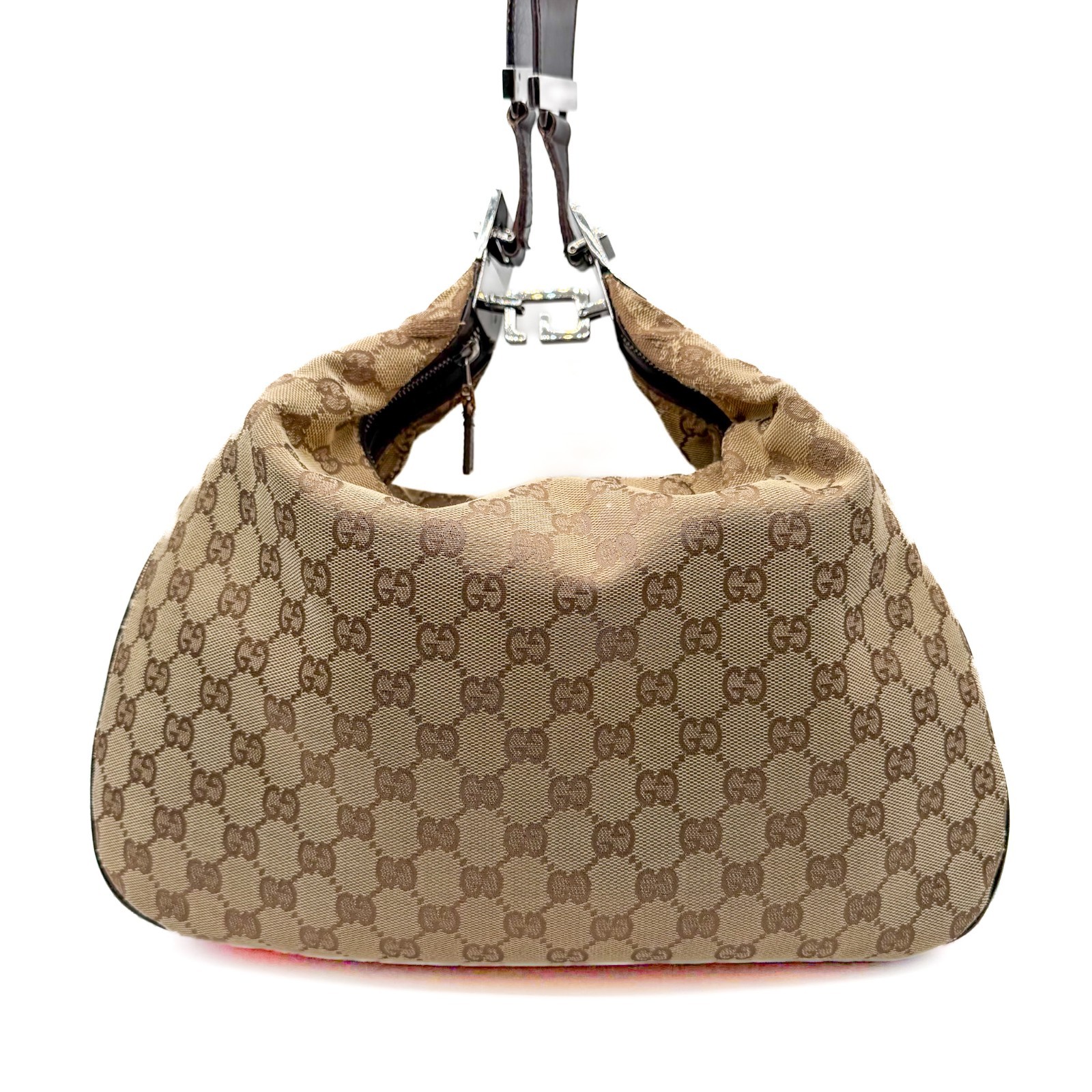 Gucci Sherry Line GG Canvas Leather Shoulder Bag 001.3341 Brown Authentic
