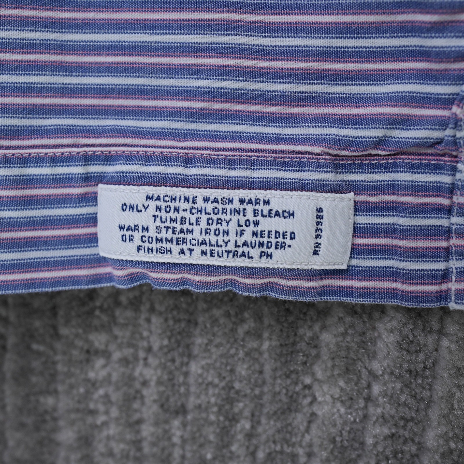 Brooks Brothers Shirt Men Button Down Striped Blue Slim Fit 100% Cotton Medium