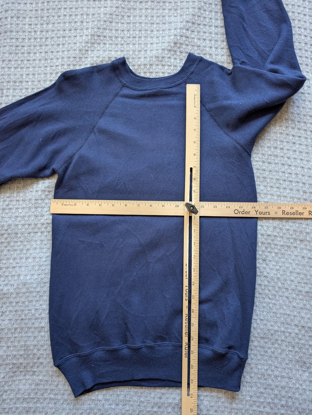 Vintage Champion Sweatshirt Adult Small Blue Trinity Sports Camper USA Raglan
