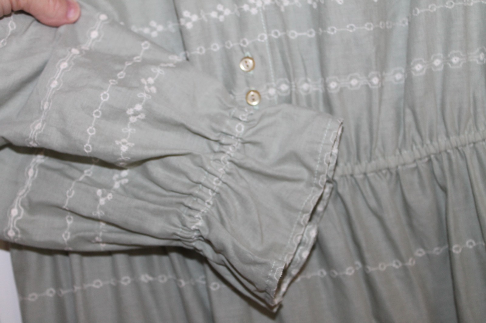 Christy Dawn Alana Seafoam Embroider Dress NWT Maxi Prairie Cottagecore Boho L