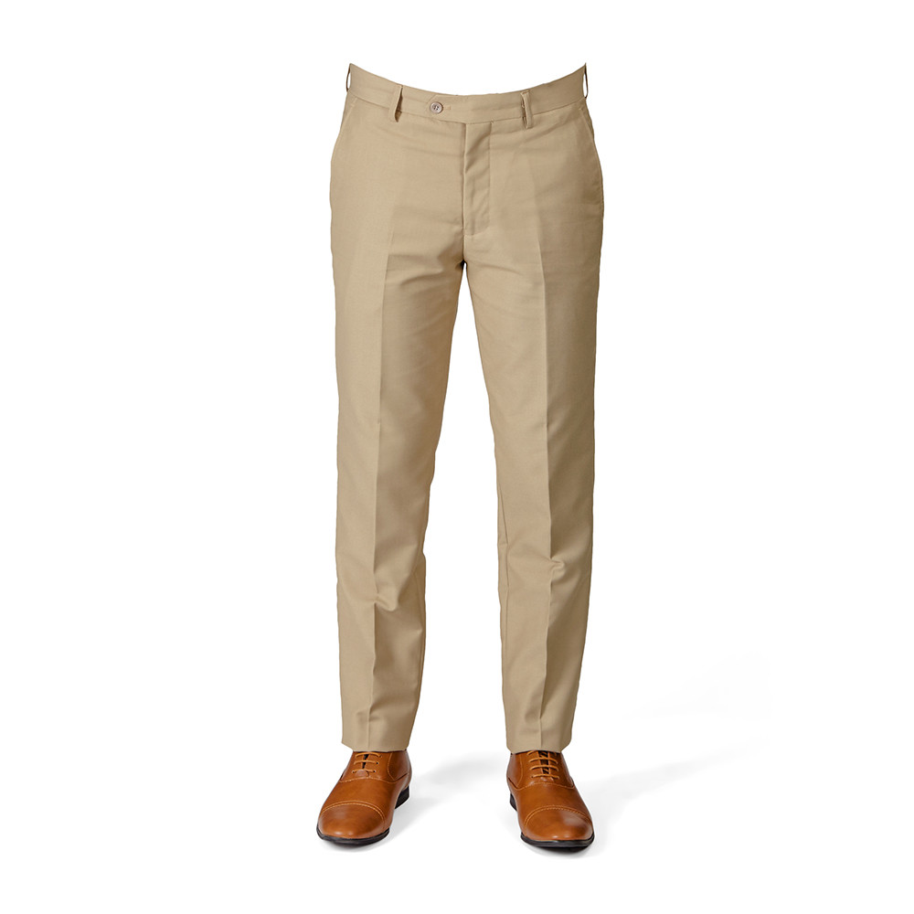 Tan Beige Slim Fit Men Suit 2 Button Notch Lapel Azar Man Vest Optional 4030-10