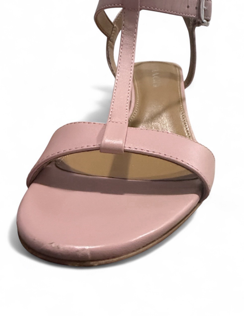 Coach Pink Leather Strappy Ankle Strap Open Toe Heels 6.5B