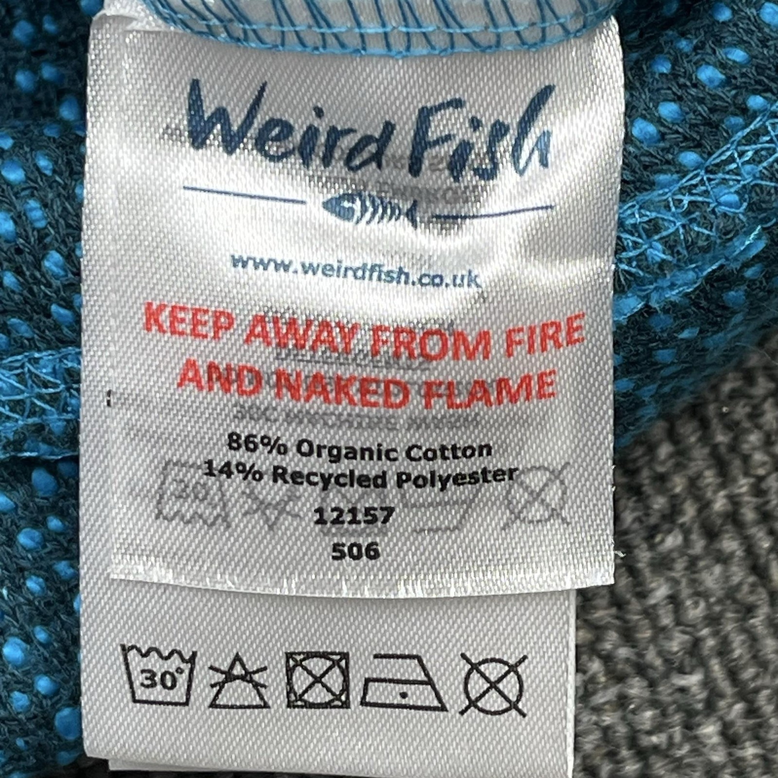Weird Fish Jumper Men Large Blue 1/4 Zip High Neck Pockets Macaroni Knit Outdoor