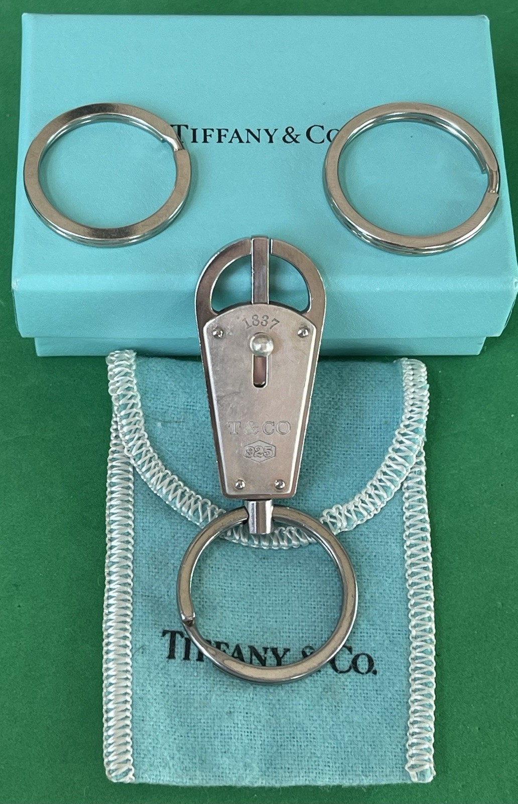 Tiffany & Co. Triple Valet 1837 Sterling Silver .925 KeyChain KeyRing KeyHolder