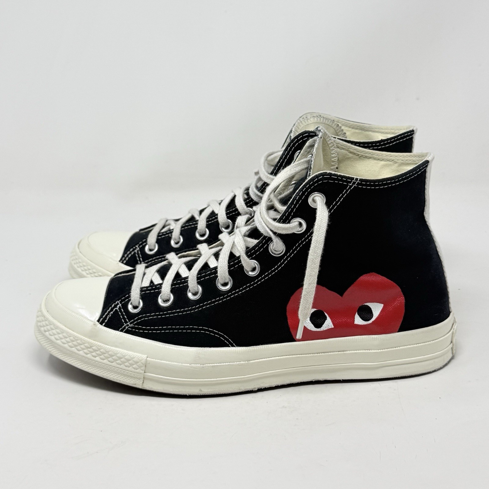Converse x Comme des Garcons Play Chuck 70 Hi Mens 10 Black Grunge Skate Shoe