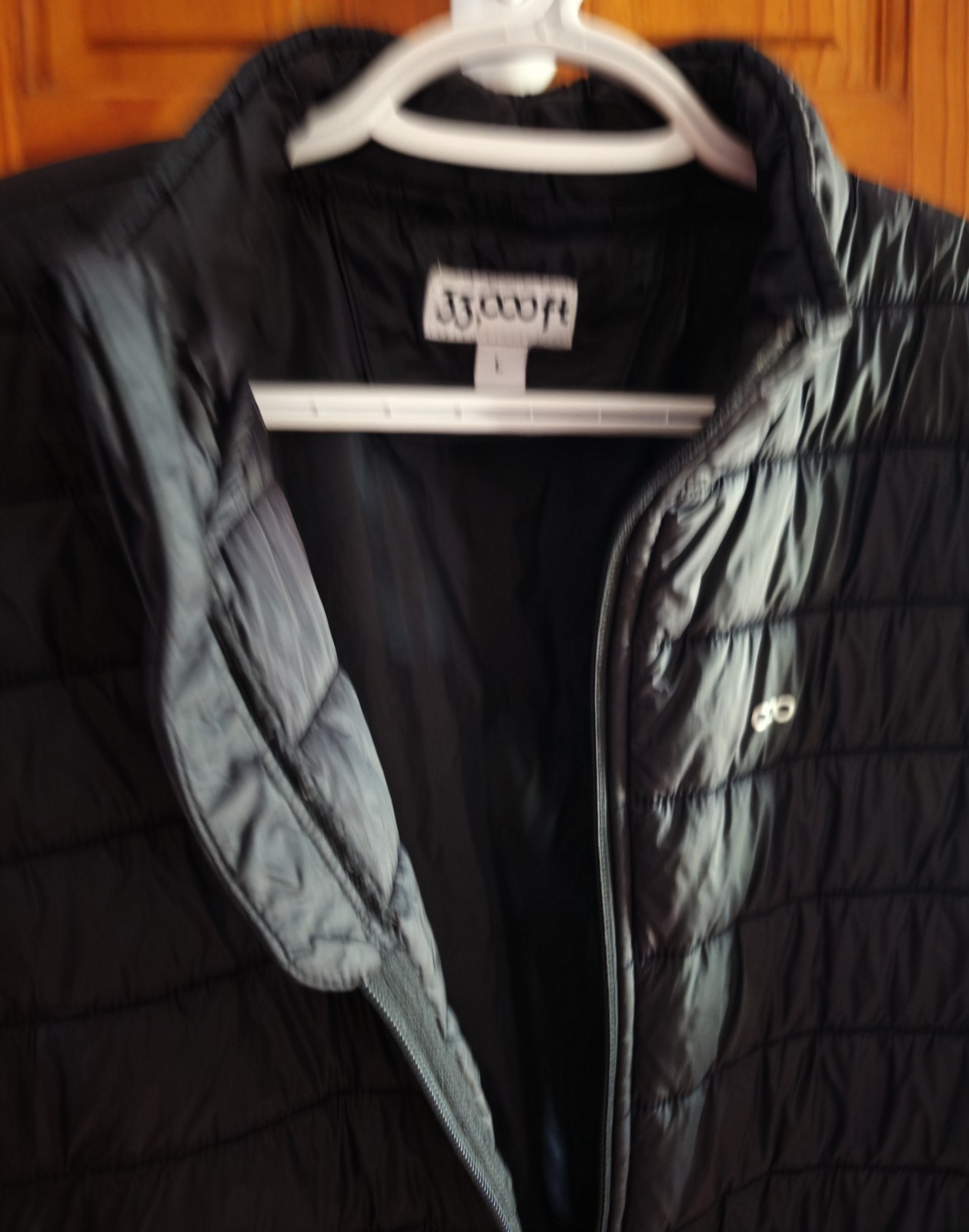33,000ft Men’s Black Quilted Full Zip Vest Stand-Up Collar Outdoor Size L