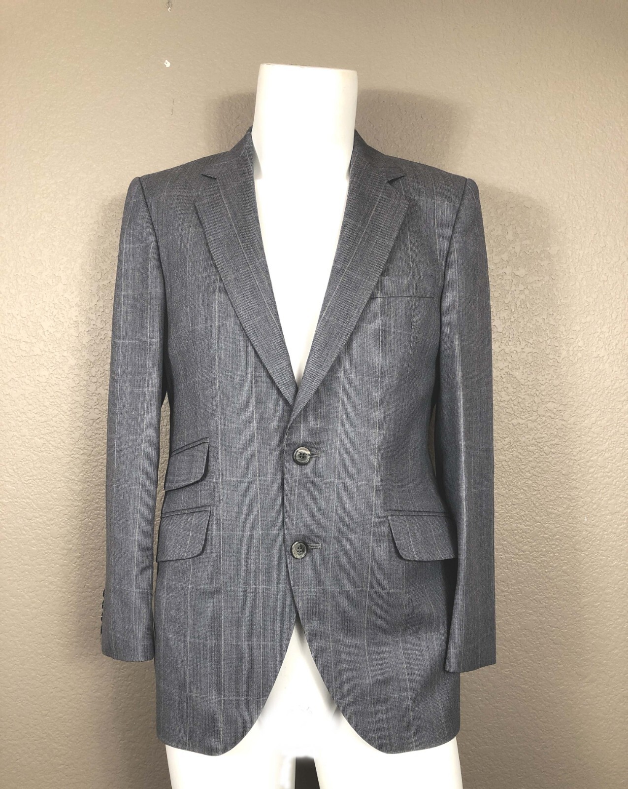 Alexandre London Collection Custom Tailored Plaid Wool Jacket Blazer Britain 40