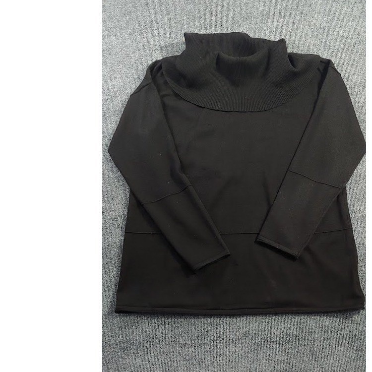 Verve Ami Womens Black Cowl Neck Long Sleeve Tunic Top L Stretch Casual NWT