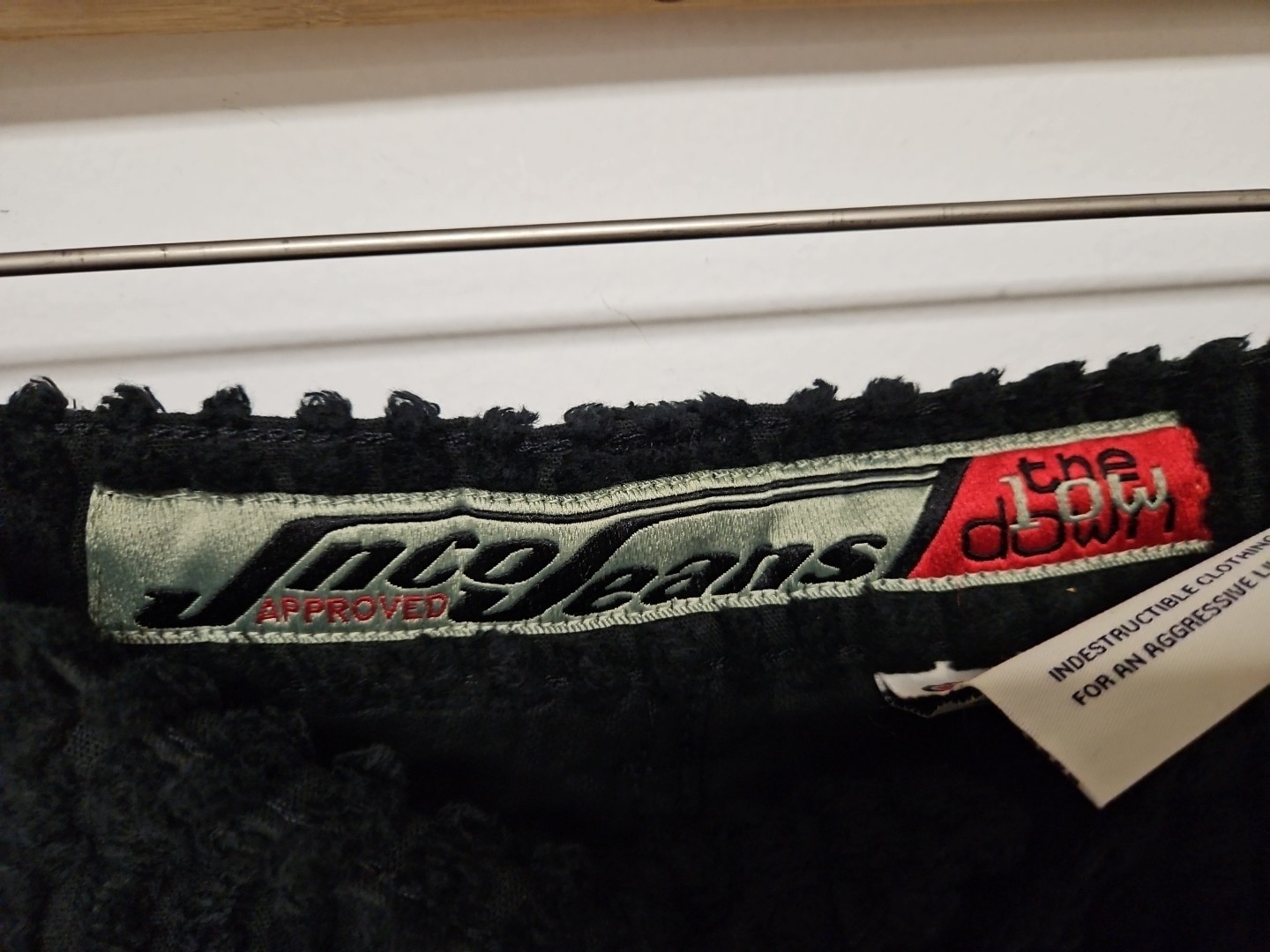 NWT JNCO Low Down Black Corduroy Pants Embroidered Mens 42×32 Wide Leg Baggy