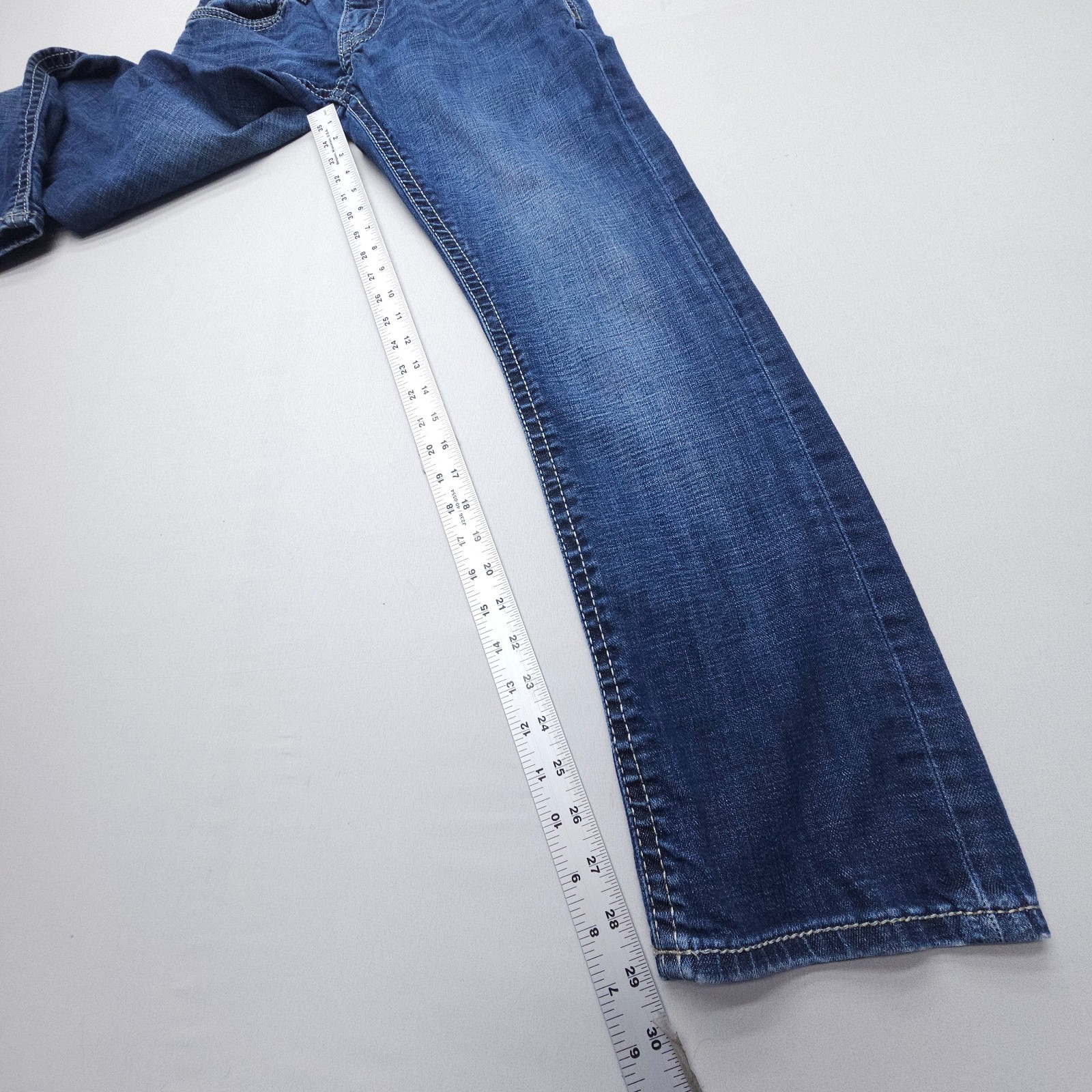BKE Buckle Alec Straight Jeans Mens 31 S Dark Wash Blue Stretch Western 29″ Insm