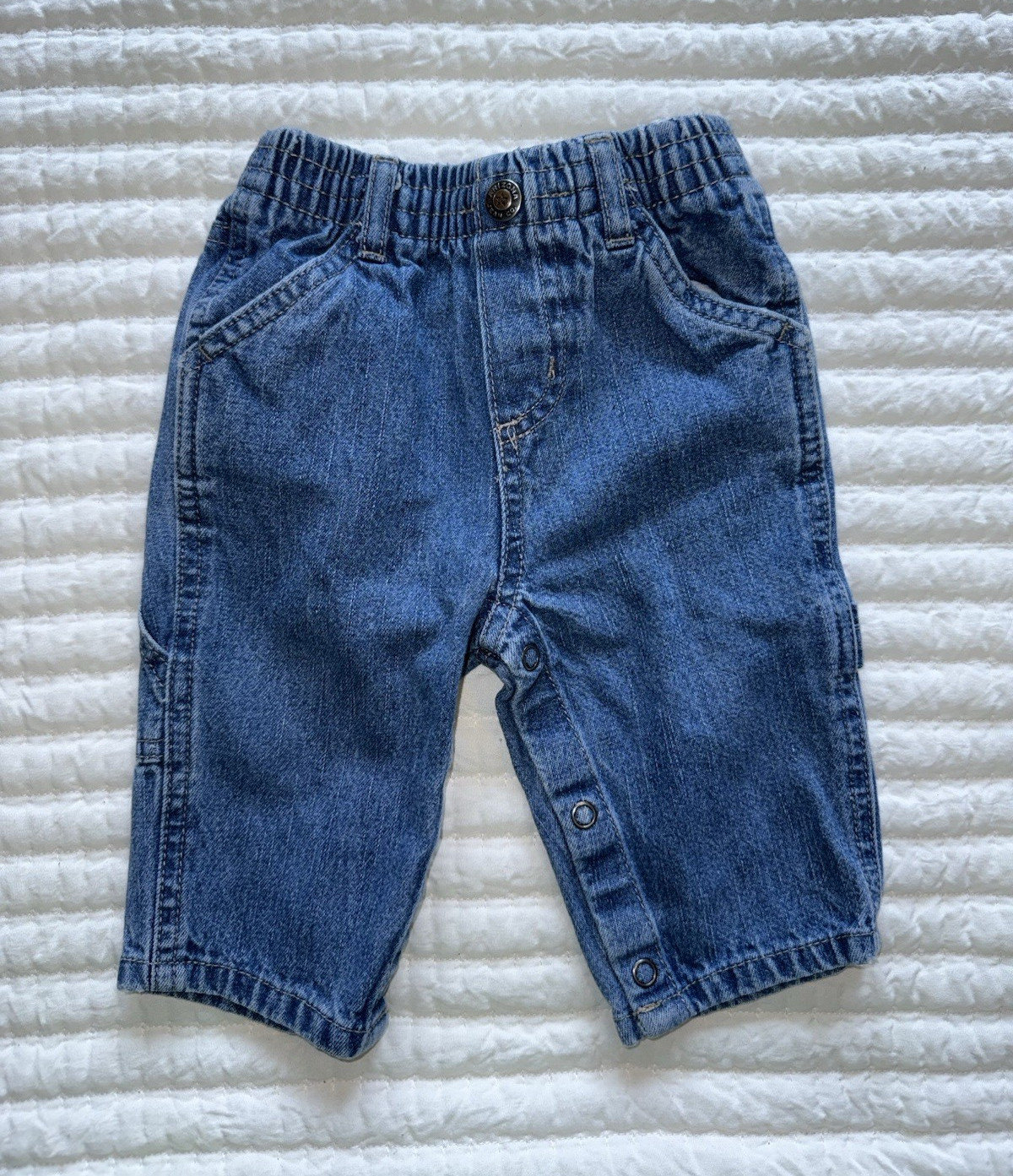 Arizona Jean Company Blue Denim Capri Jeans, Elastic Waist, 3-6M