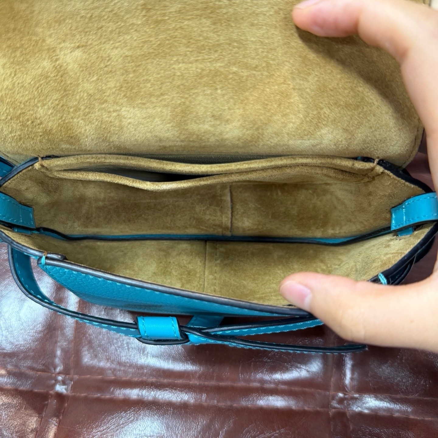 Loewe Pre-Owned Authentic Saddle Bag Blue Free Tracked Shipping