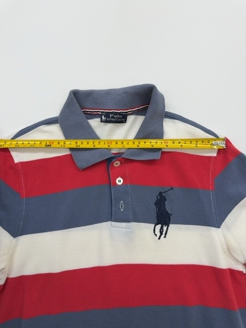 Polo Ralph Lauren Men’s Striped Red/White/Blue Polo Shirt Size S Excellent
