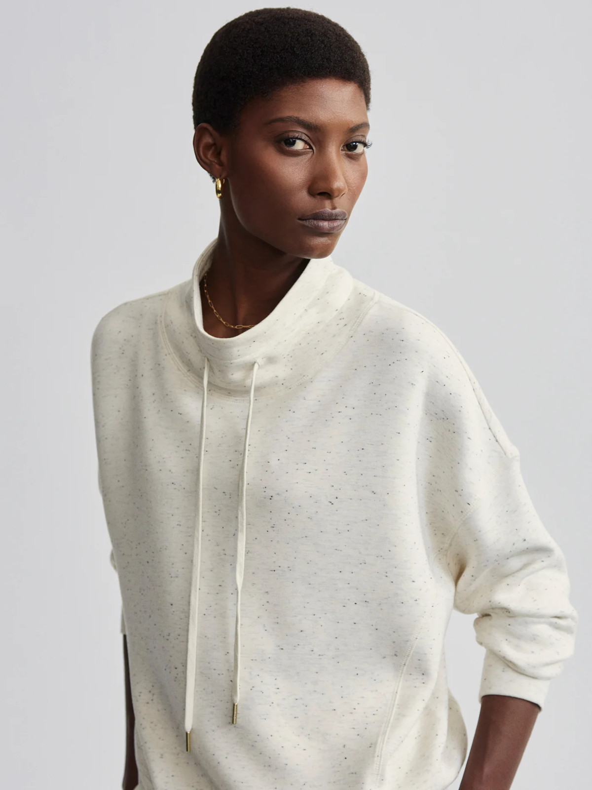 NWT Women’s Varley Ivory Marl Fleck Oakdale Sweat Top, VAR01897 – $128 NEW!