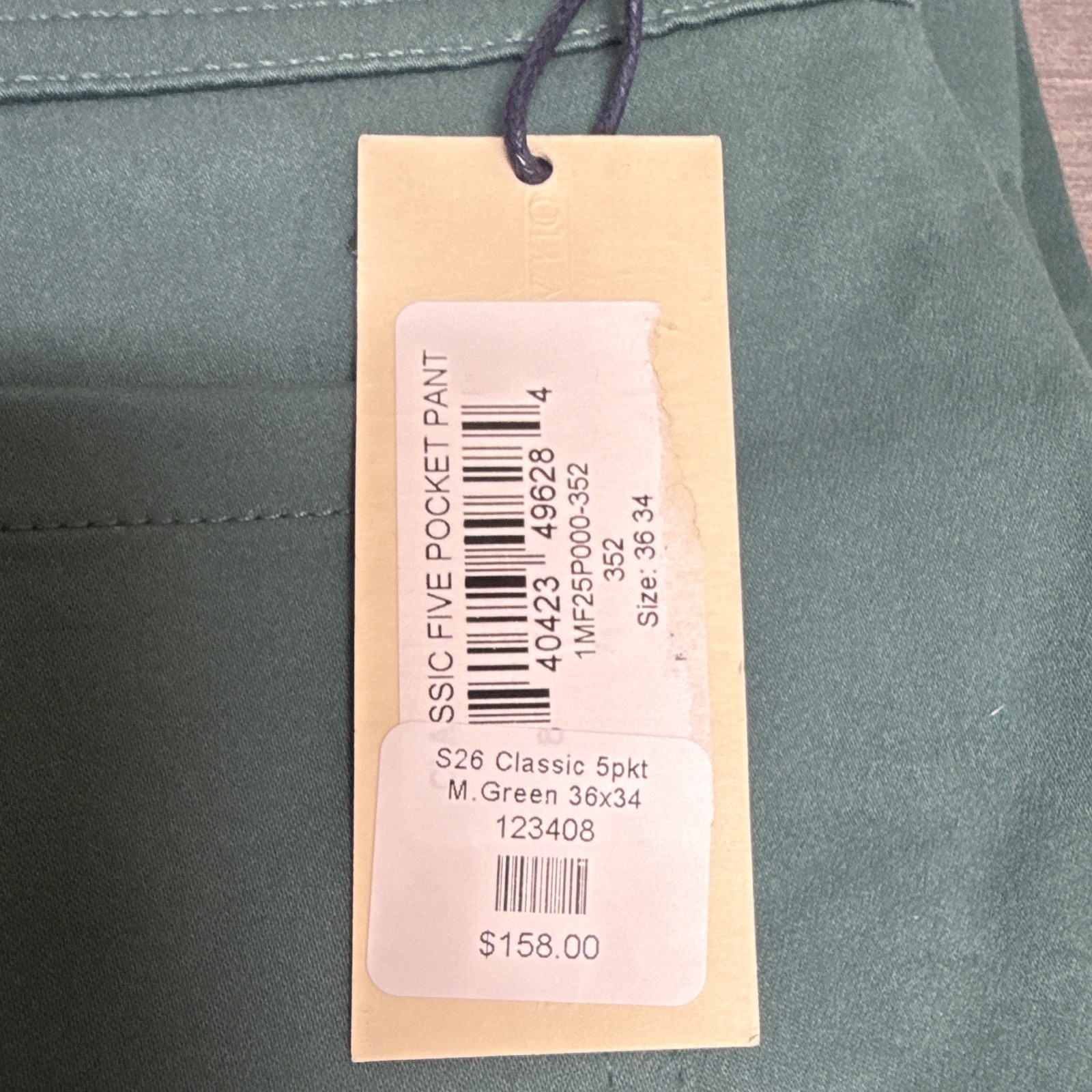 New with Tags Onward Reserve Men’s Green Solid 5-Pocket Pants Regular Fit